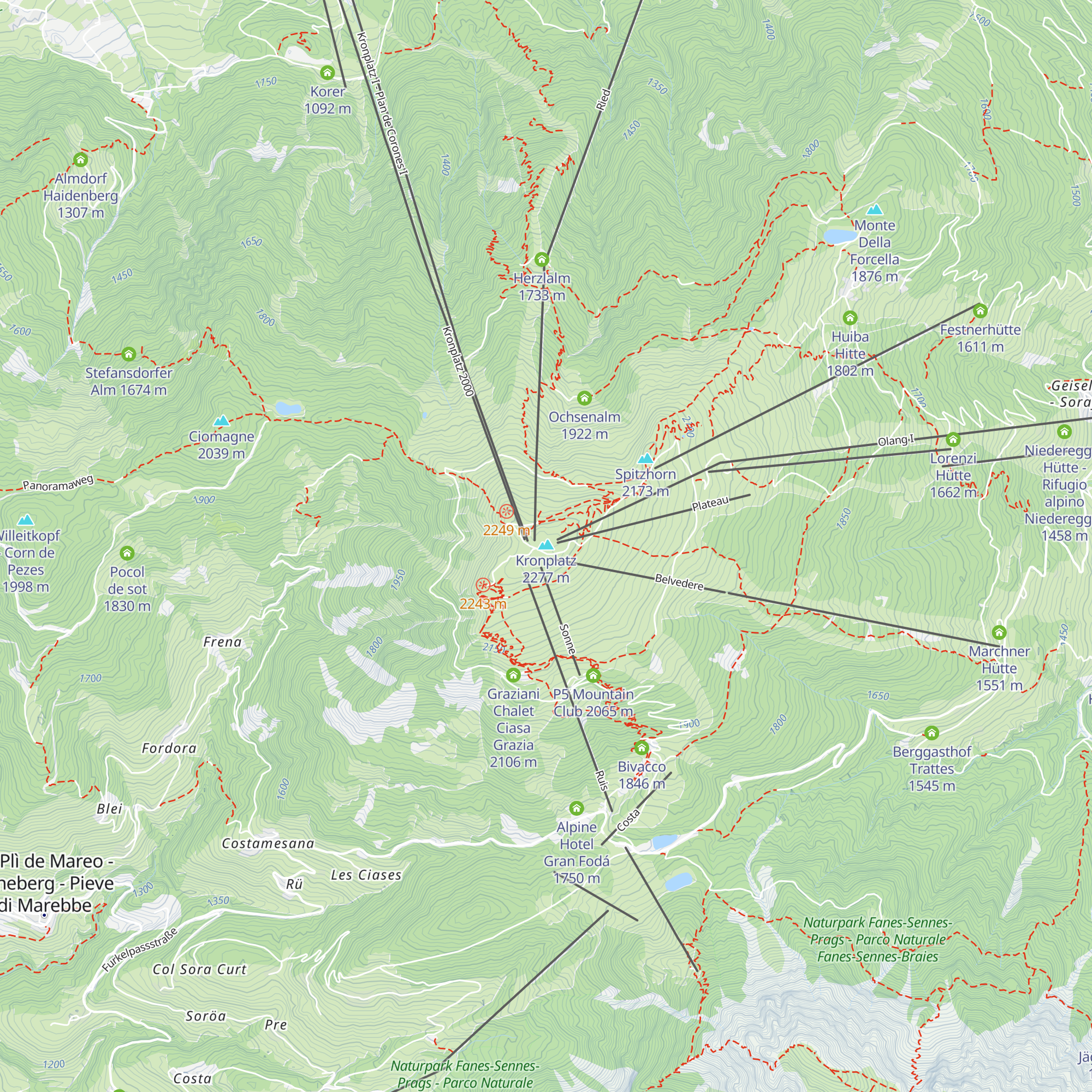 Gipfel Restaurant Cima map