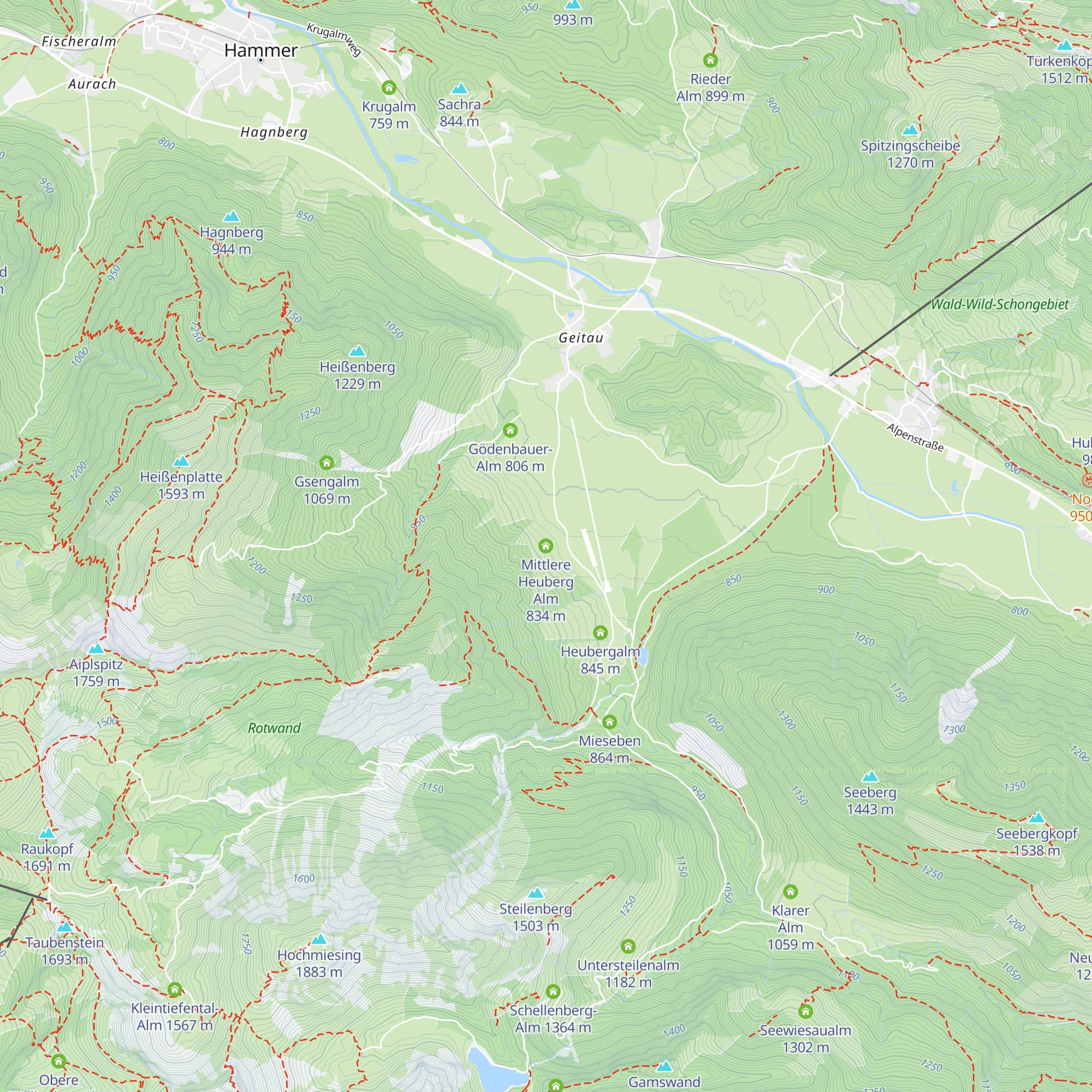 Mittlere Heuberg Alm map