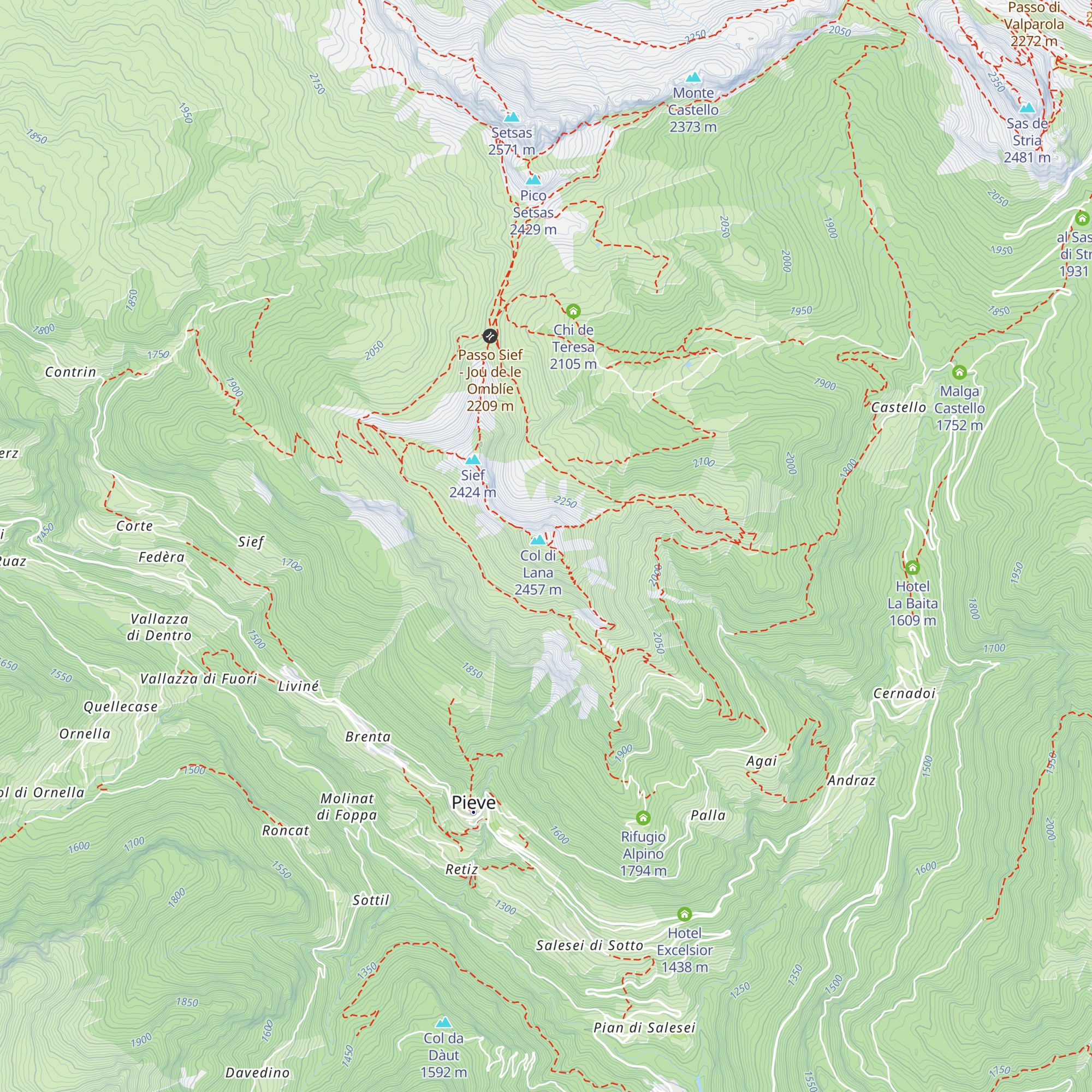 Bivacco Brigata Alpina "Cadore" map
