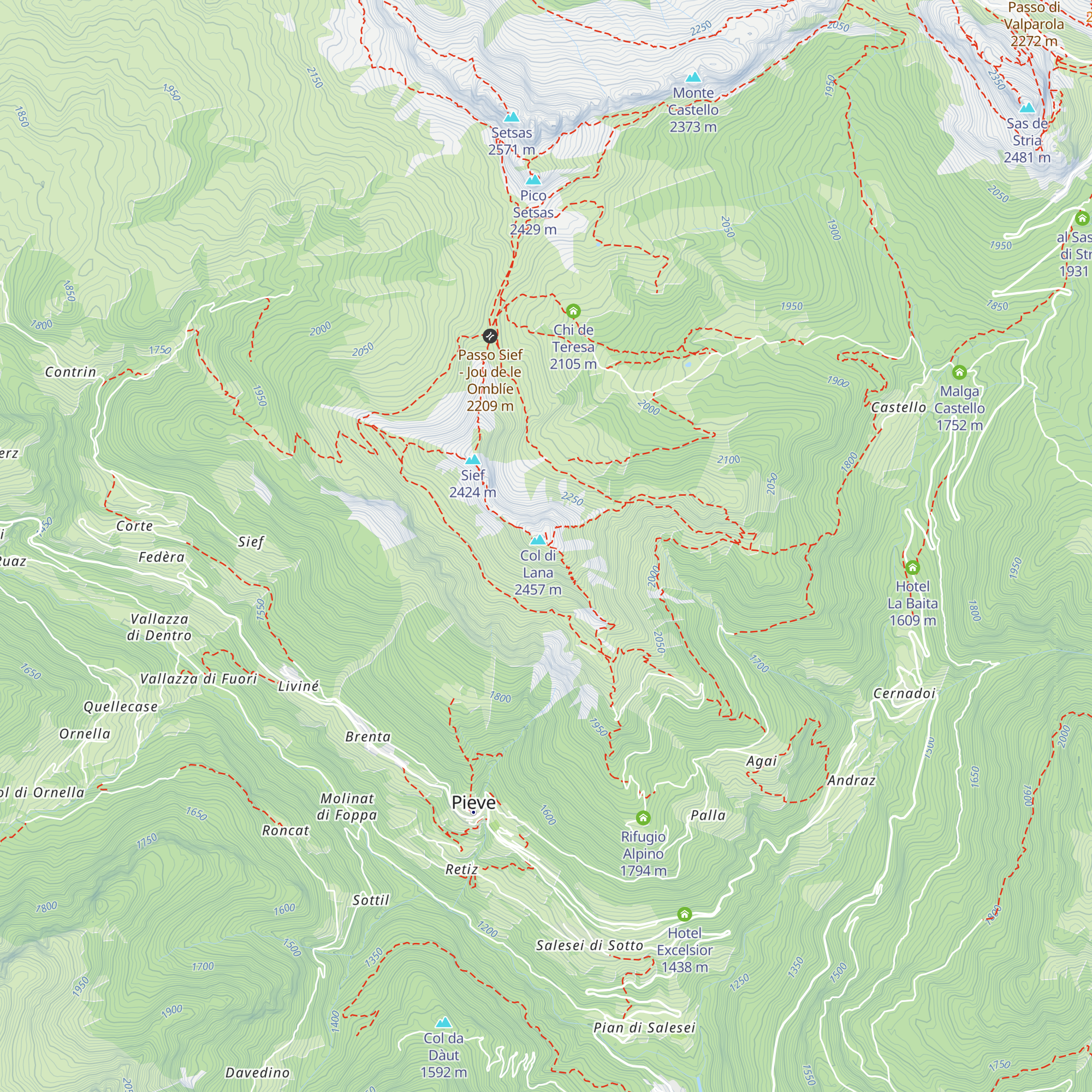 Bivacco Brigata Alpina "Cadore" map