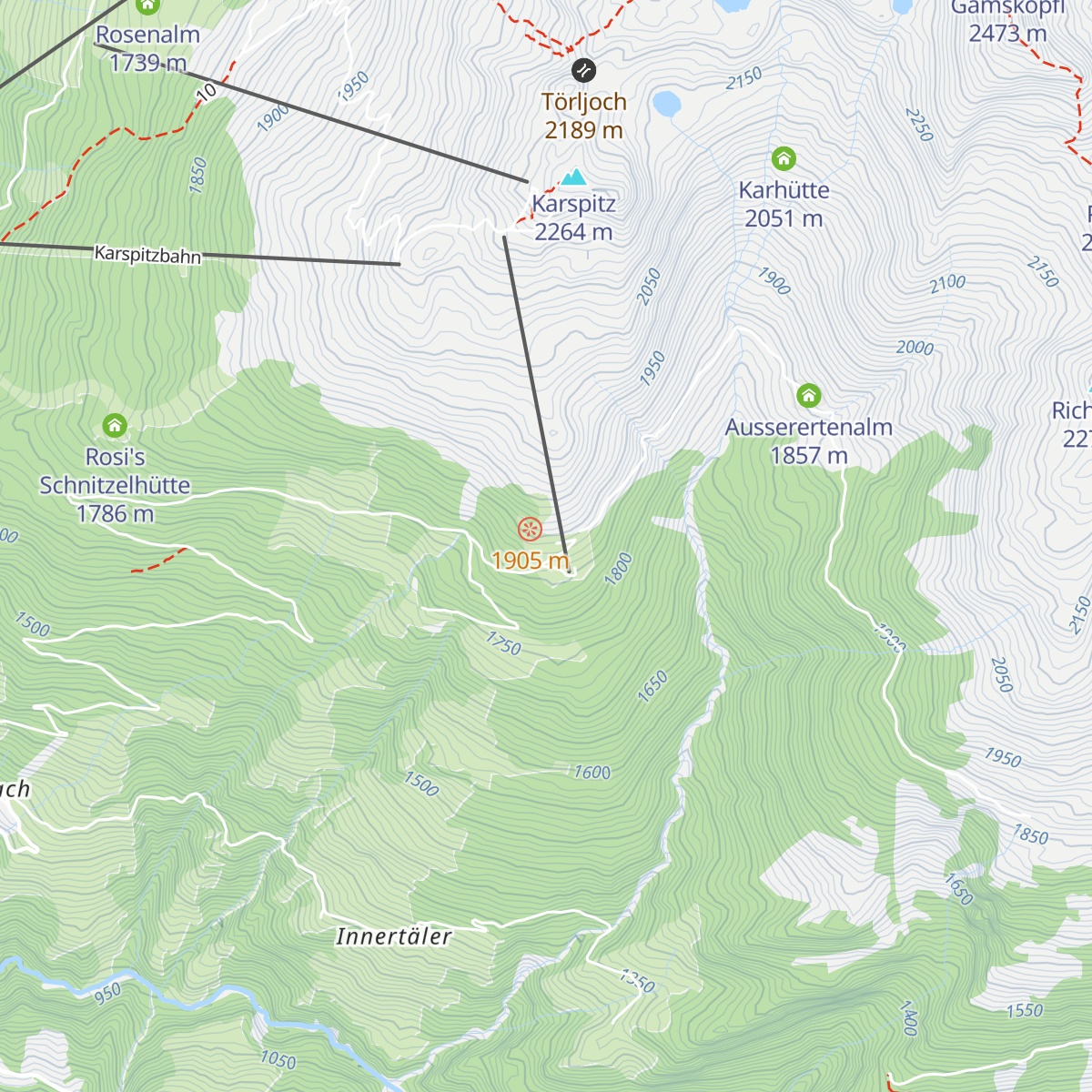 Kreuzwiesenalm map