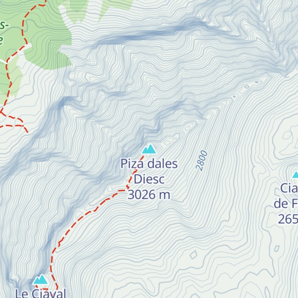 Map of Piza dales Diesc