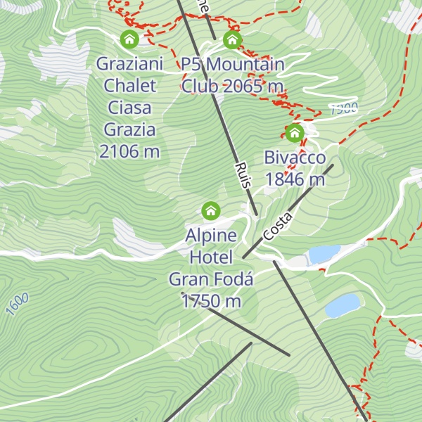 Map of Alpine Hotel Gran Fodá