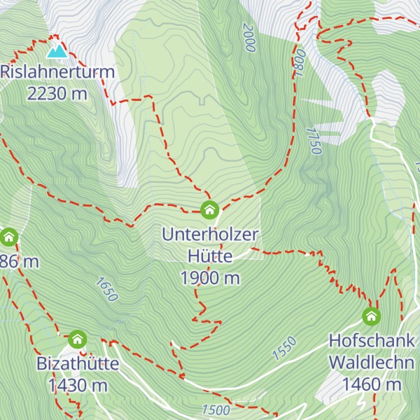 Map of Unterholzer Hütte