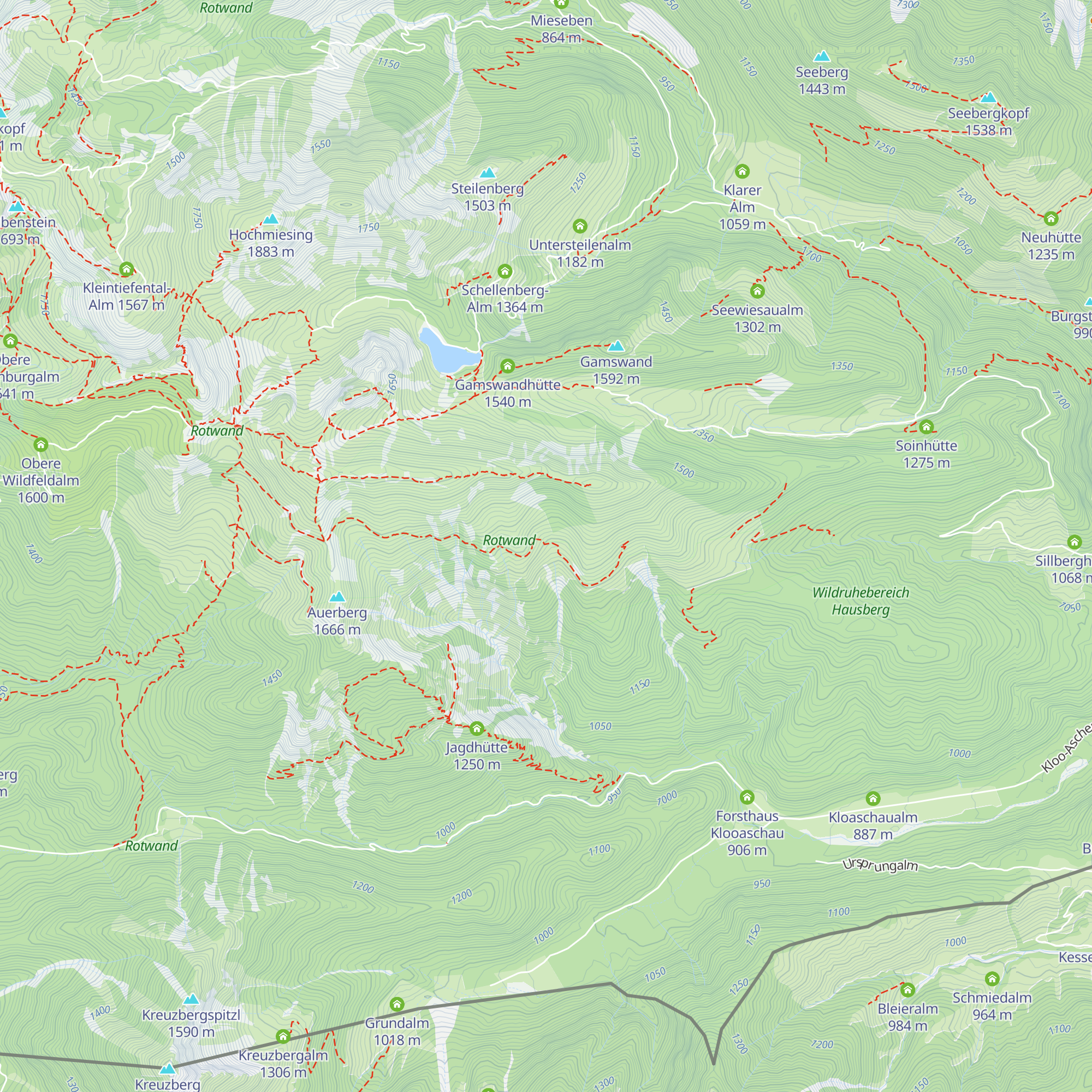 Ehem. Niederhoferalm map