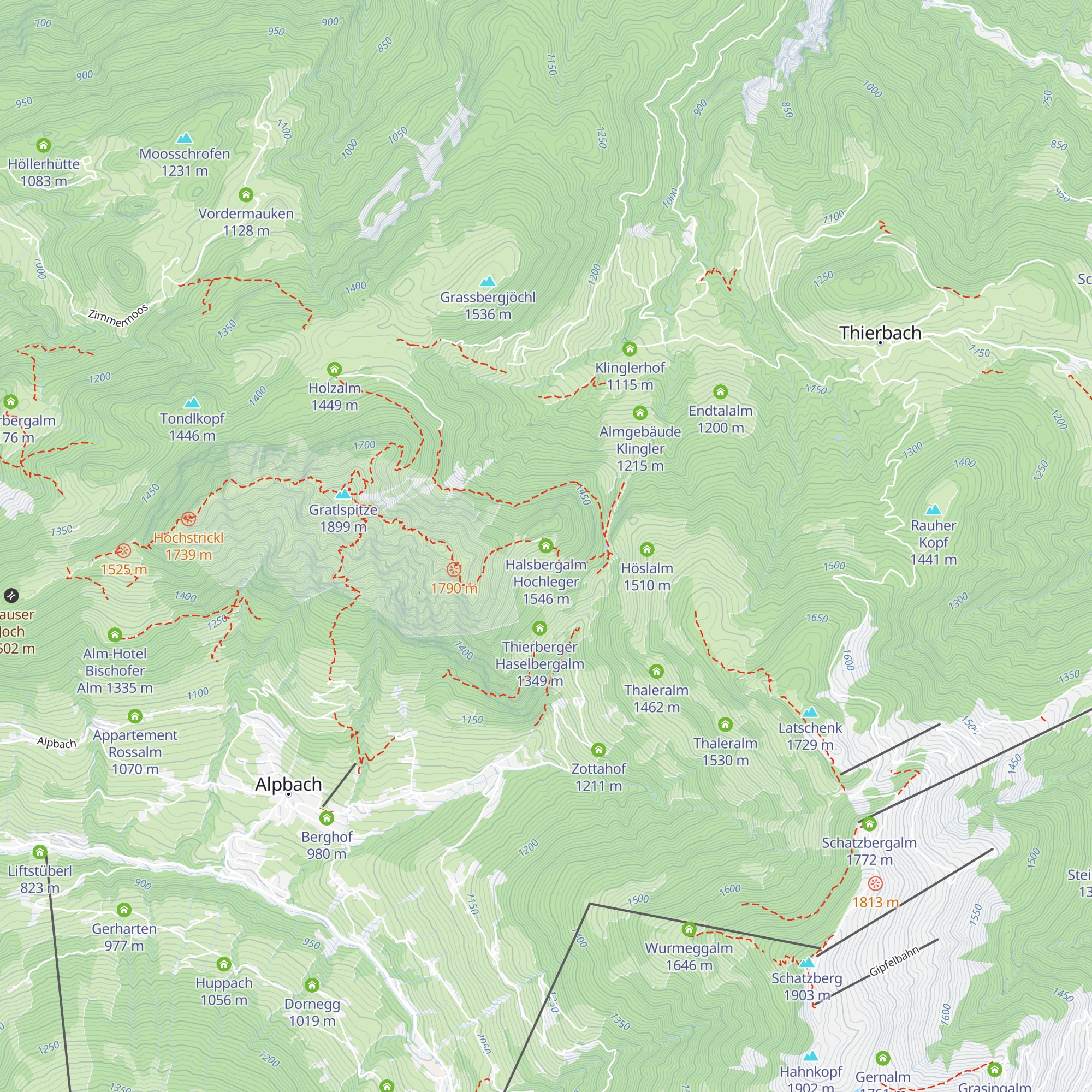 Halsbergalm Hochleger map