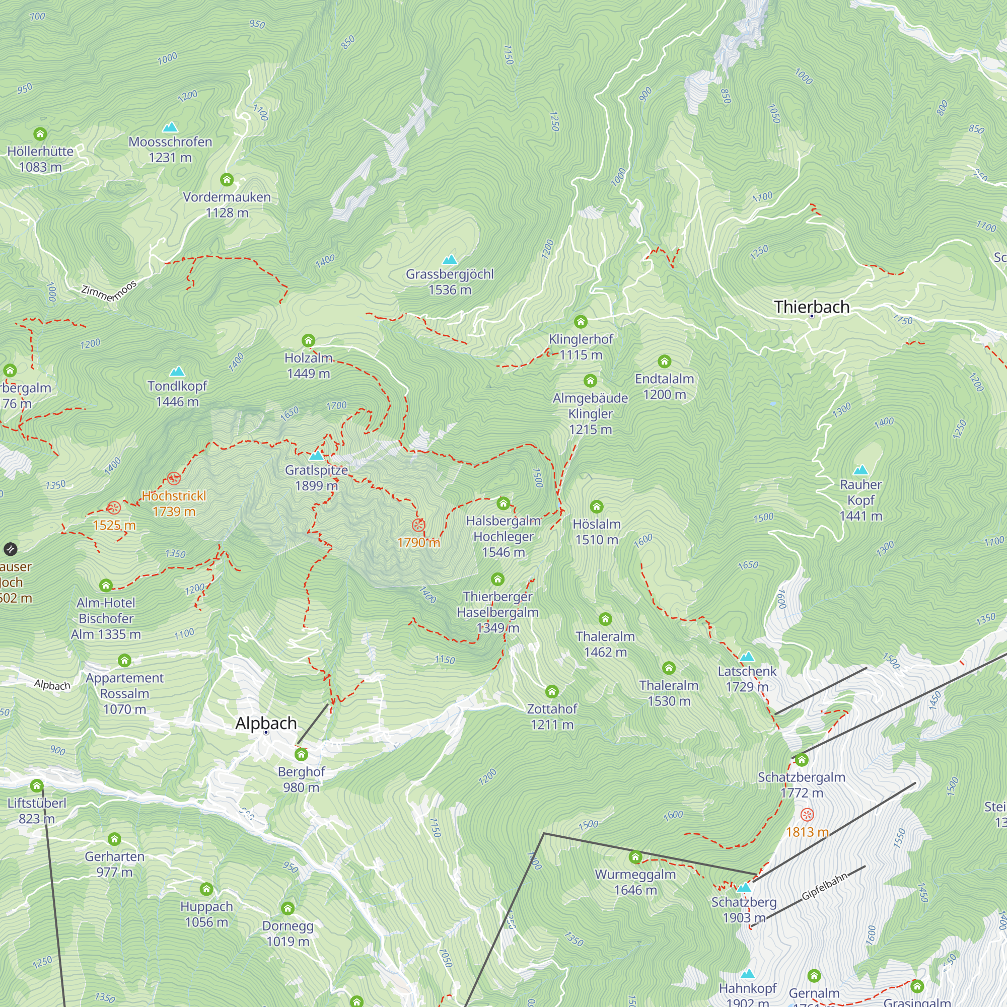 Halsbergalm Hochleger map