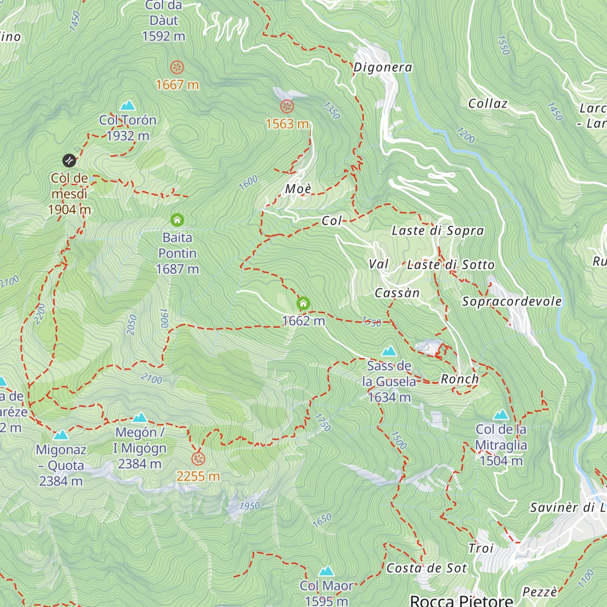 Rifugio Migon map