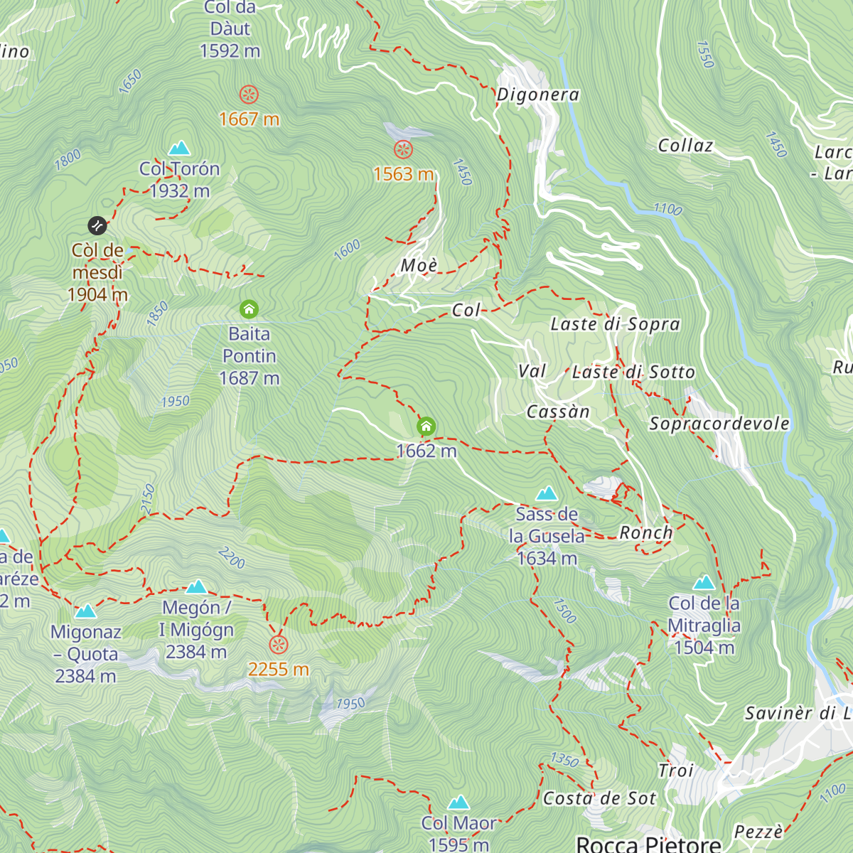 Rifugio Migon map