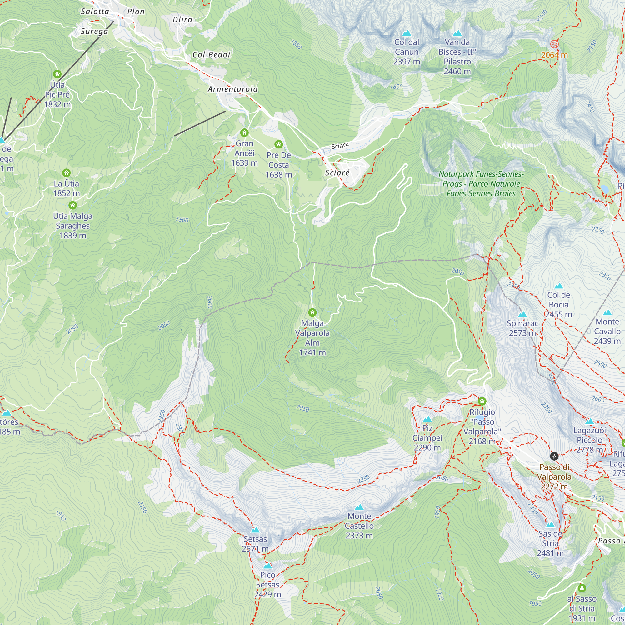 Malga Valparola Alm map