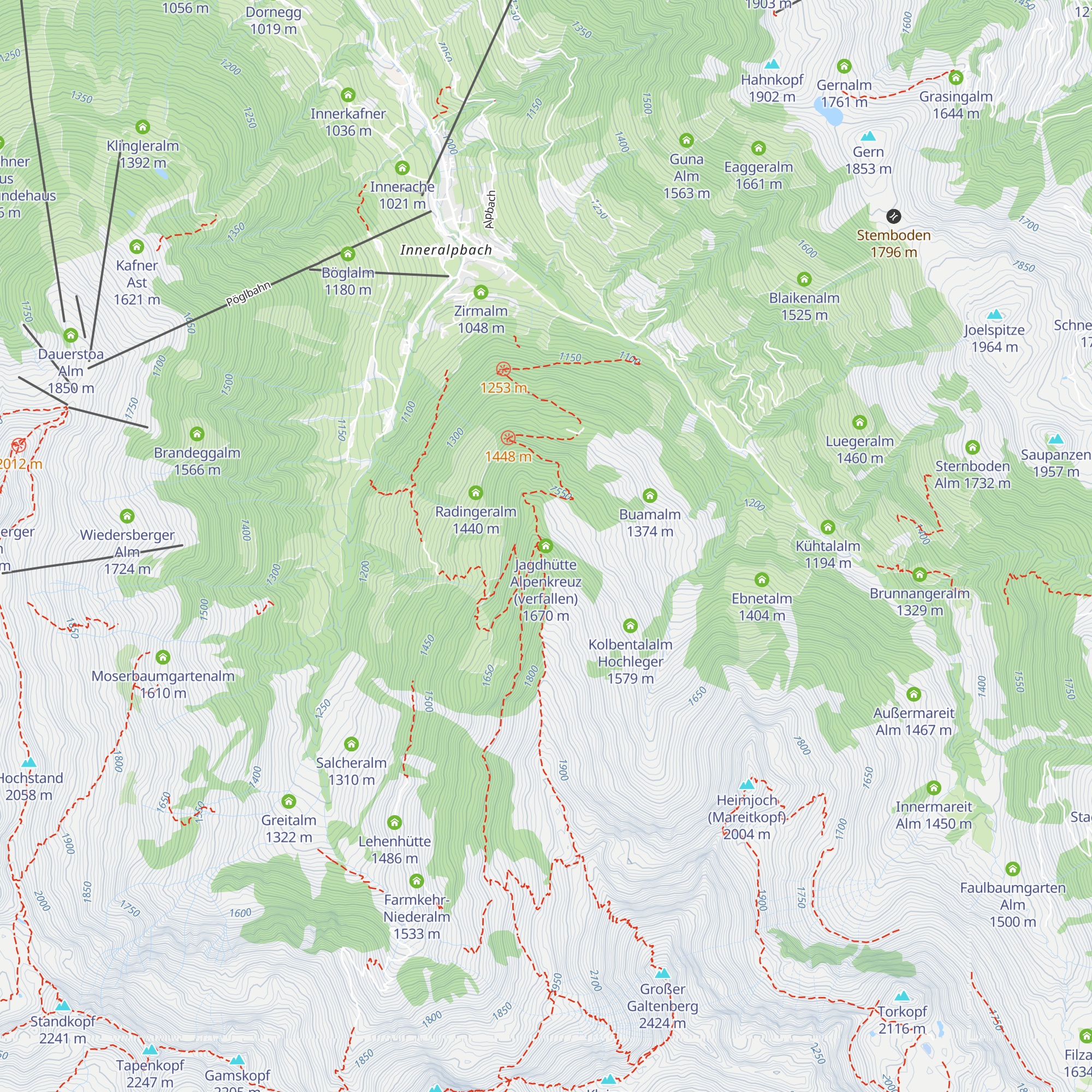Jagdhütte Alpenkreuz (verfallen) map