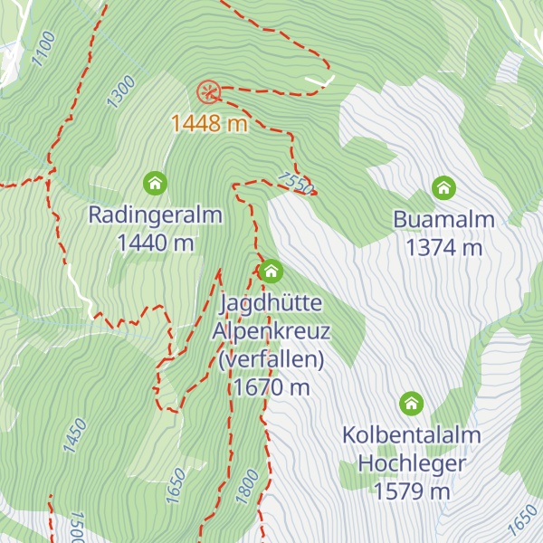 Map of Jagdhütte Alpenkreuz (verfallen)