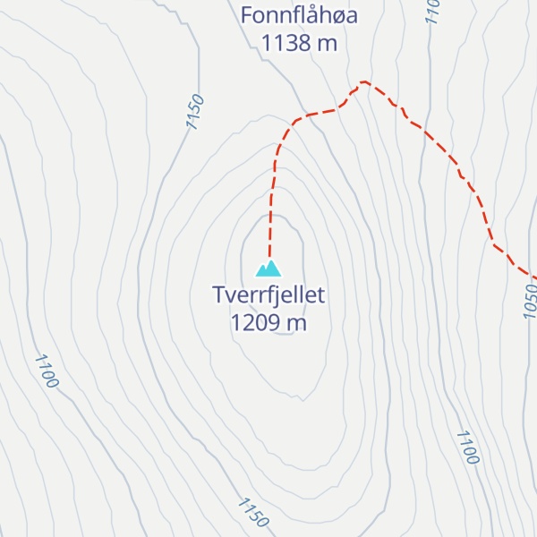 Map of Tverrfjellet