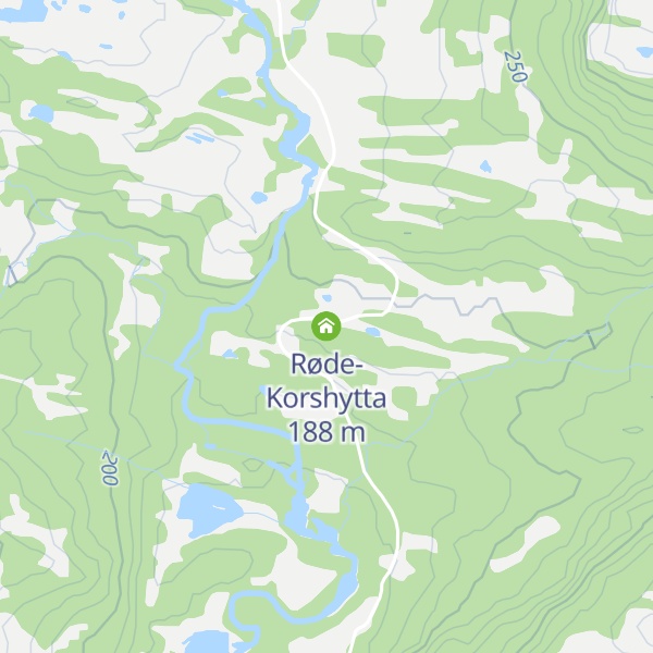 Map of Røde-Korshytta