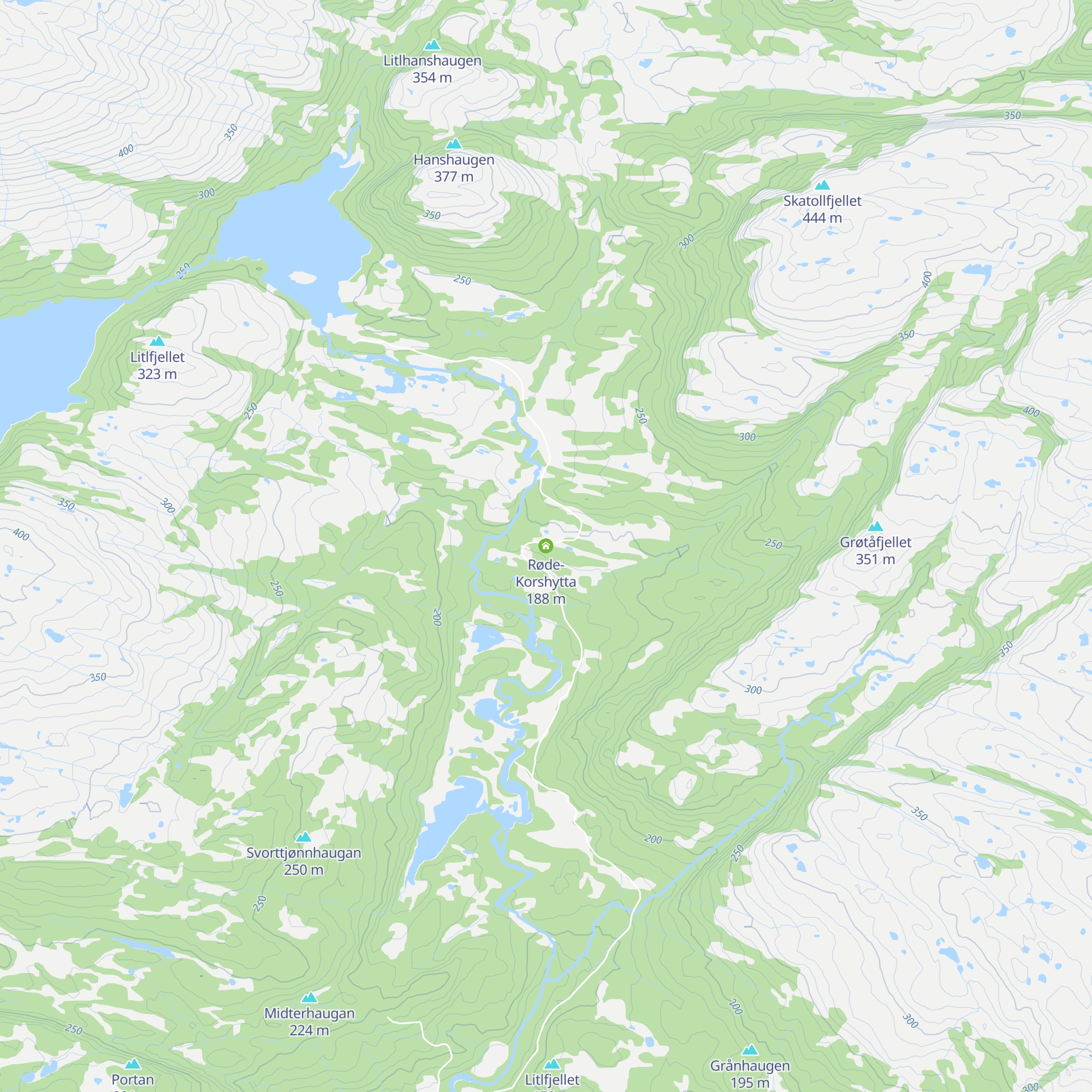 Røde-Korshytta map