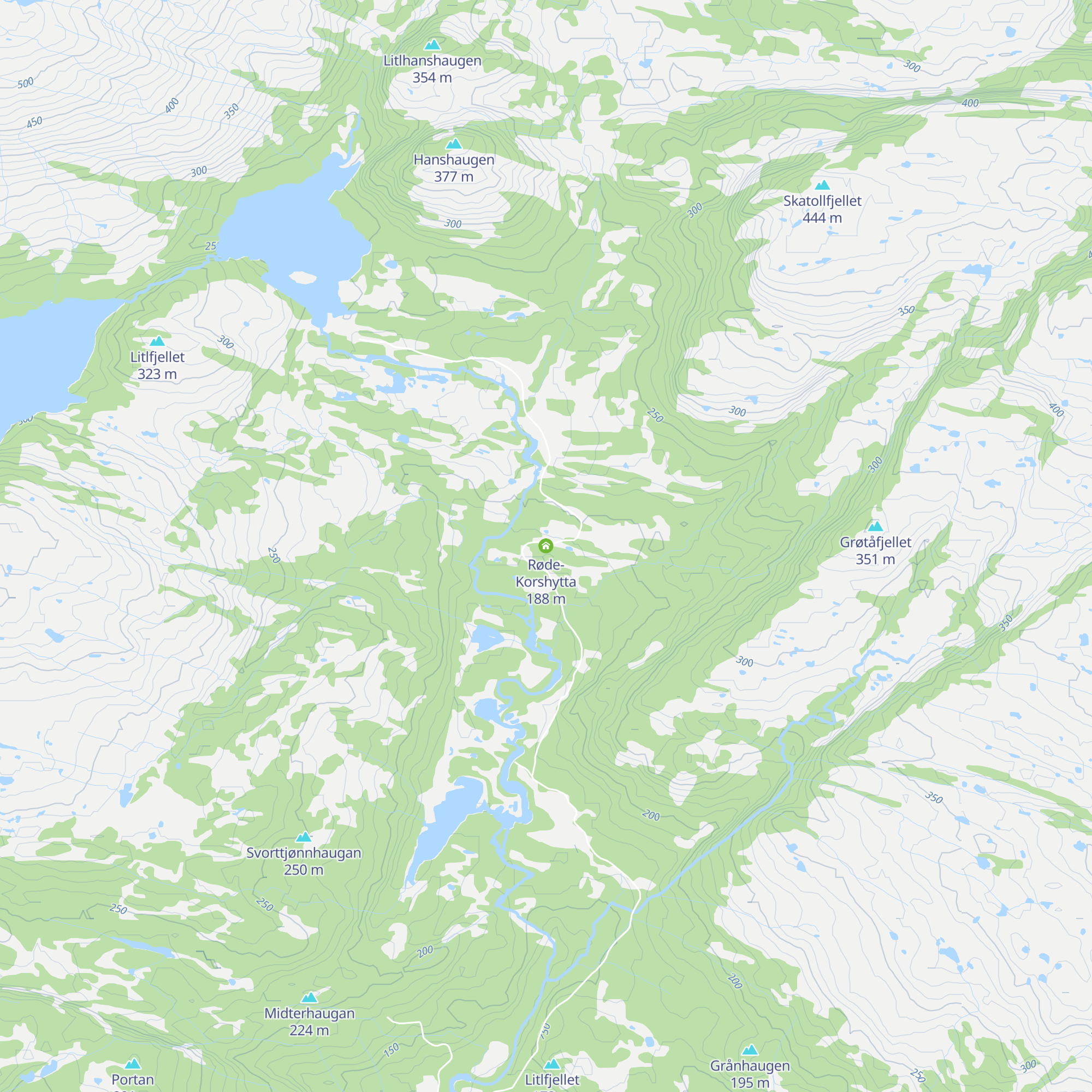 Røde-Korshytta map