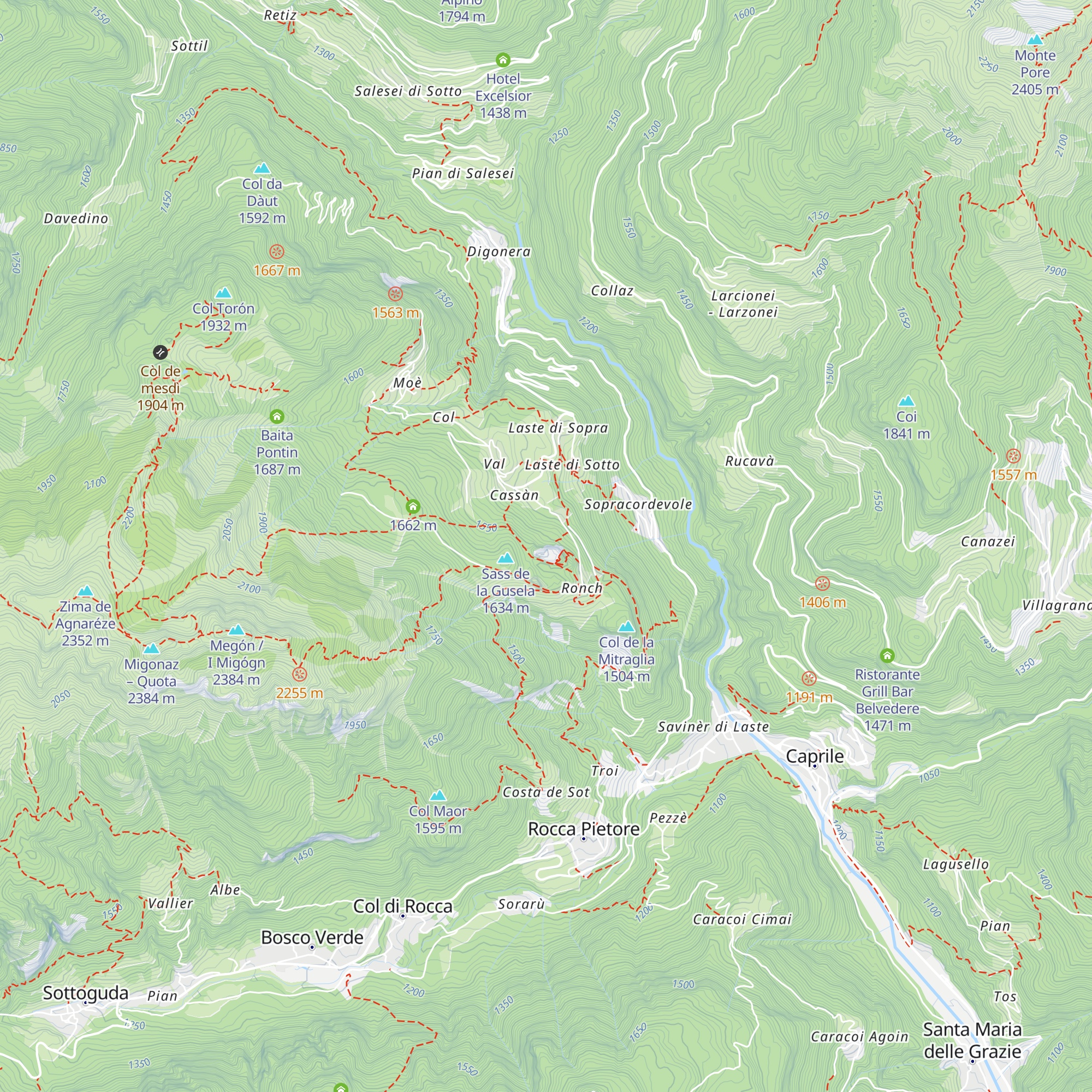 Bivacco Pian delle Stelle map