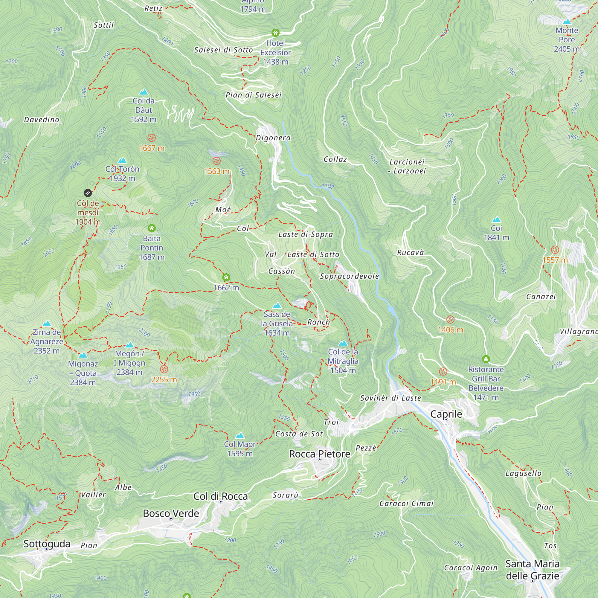Bivacco Pian delle Stelle map