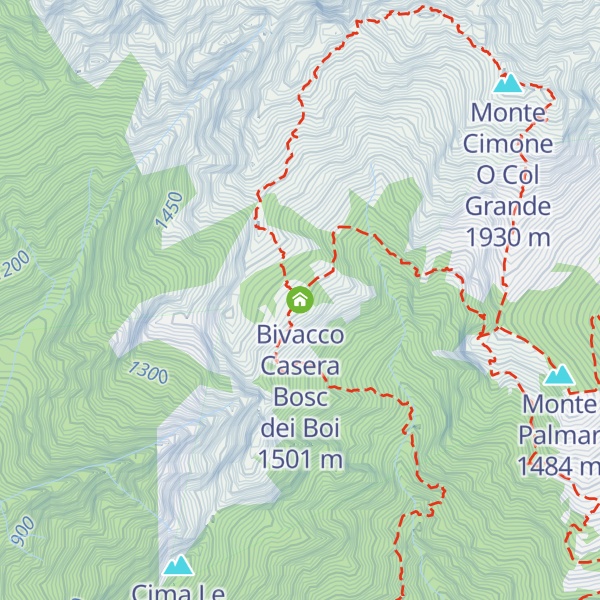 Map of Bivacco Casera Bosc dei Boi