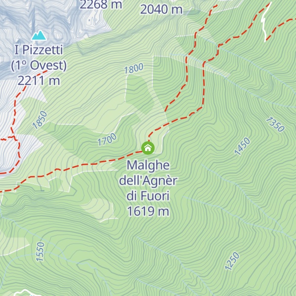 Map of Malghe dell'Agnèr di Fuori