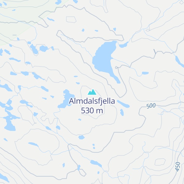 Map of Almdalsfjella