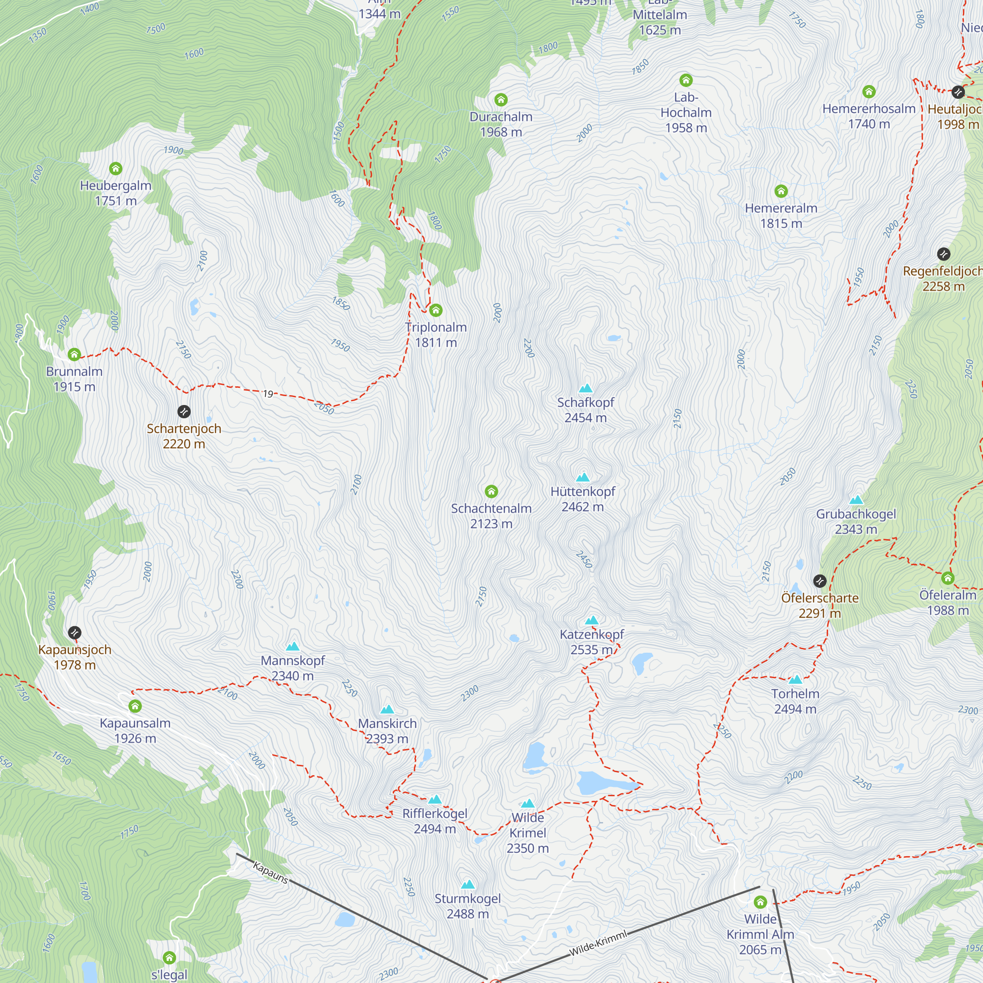 Schachtenalm map