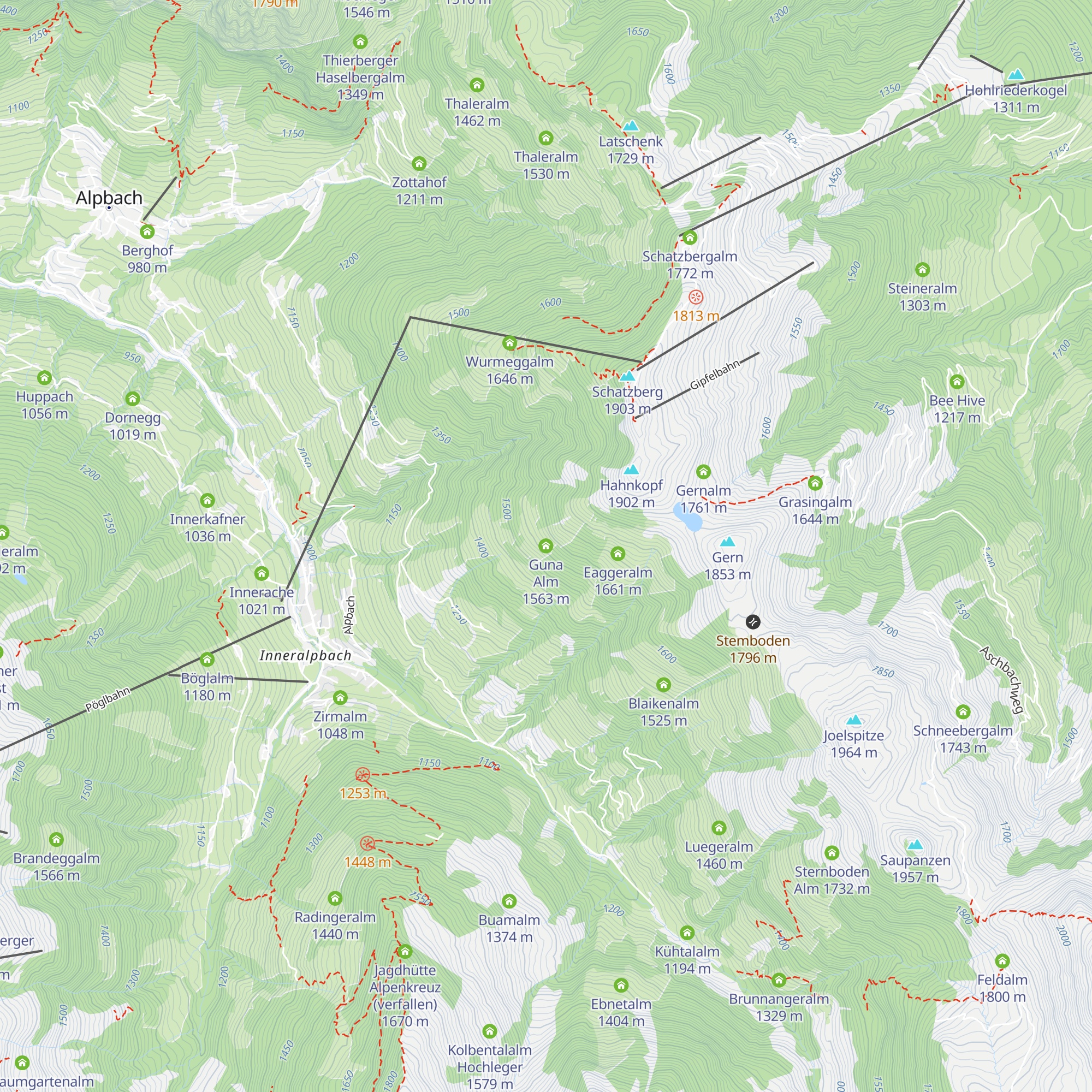 Guna Alm map