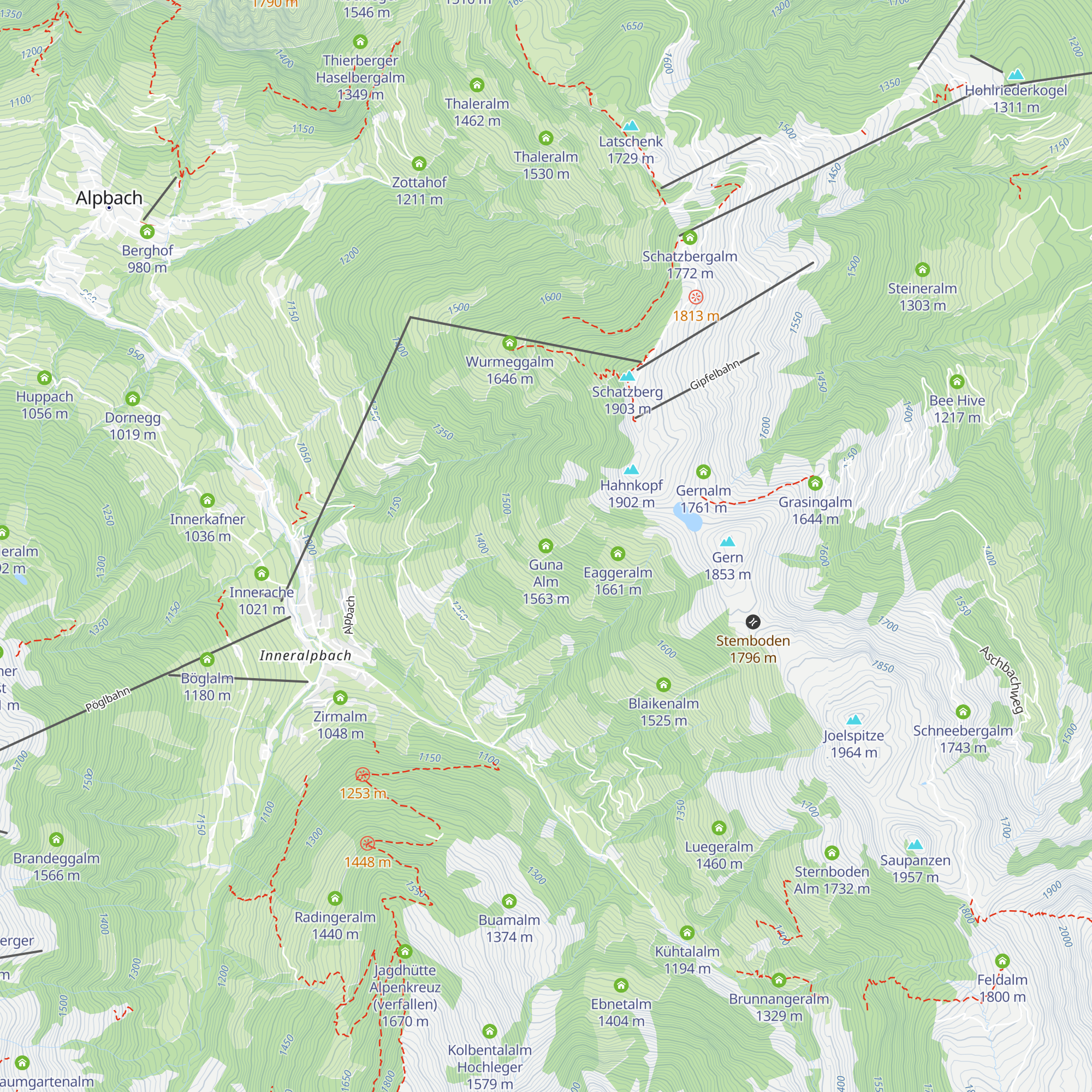 Guna Alm map