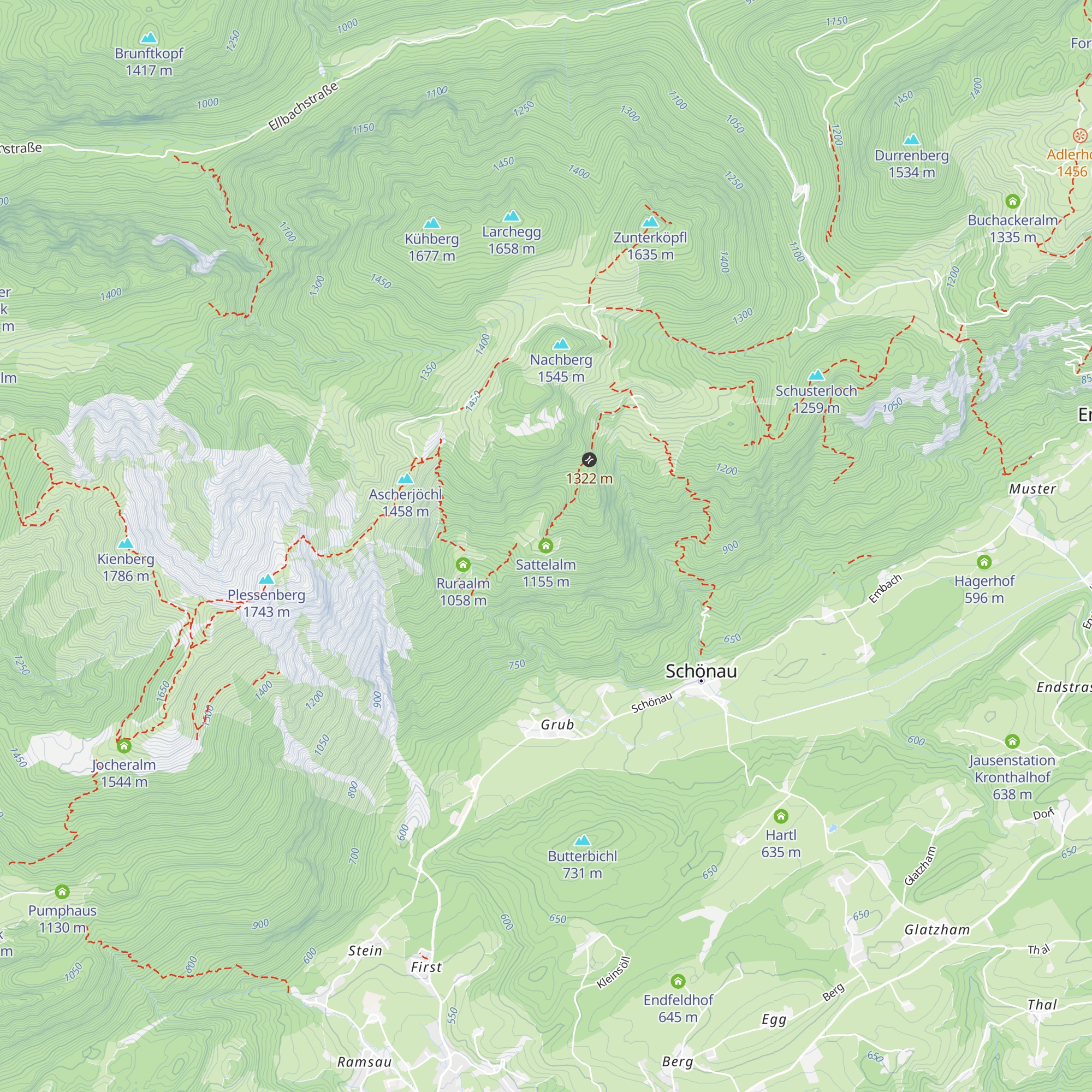 Sattelalm map