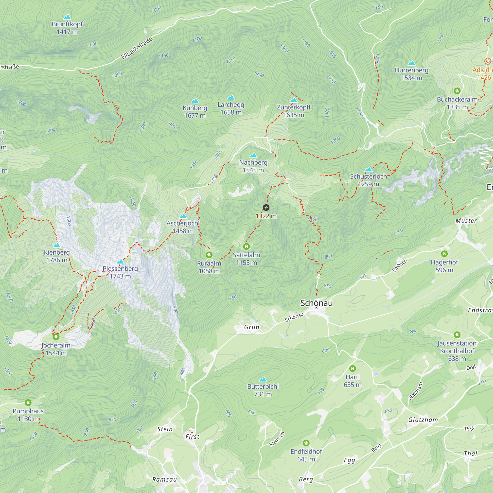 Sattelalm map