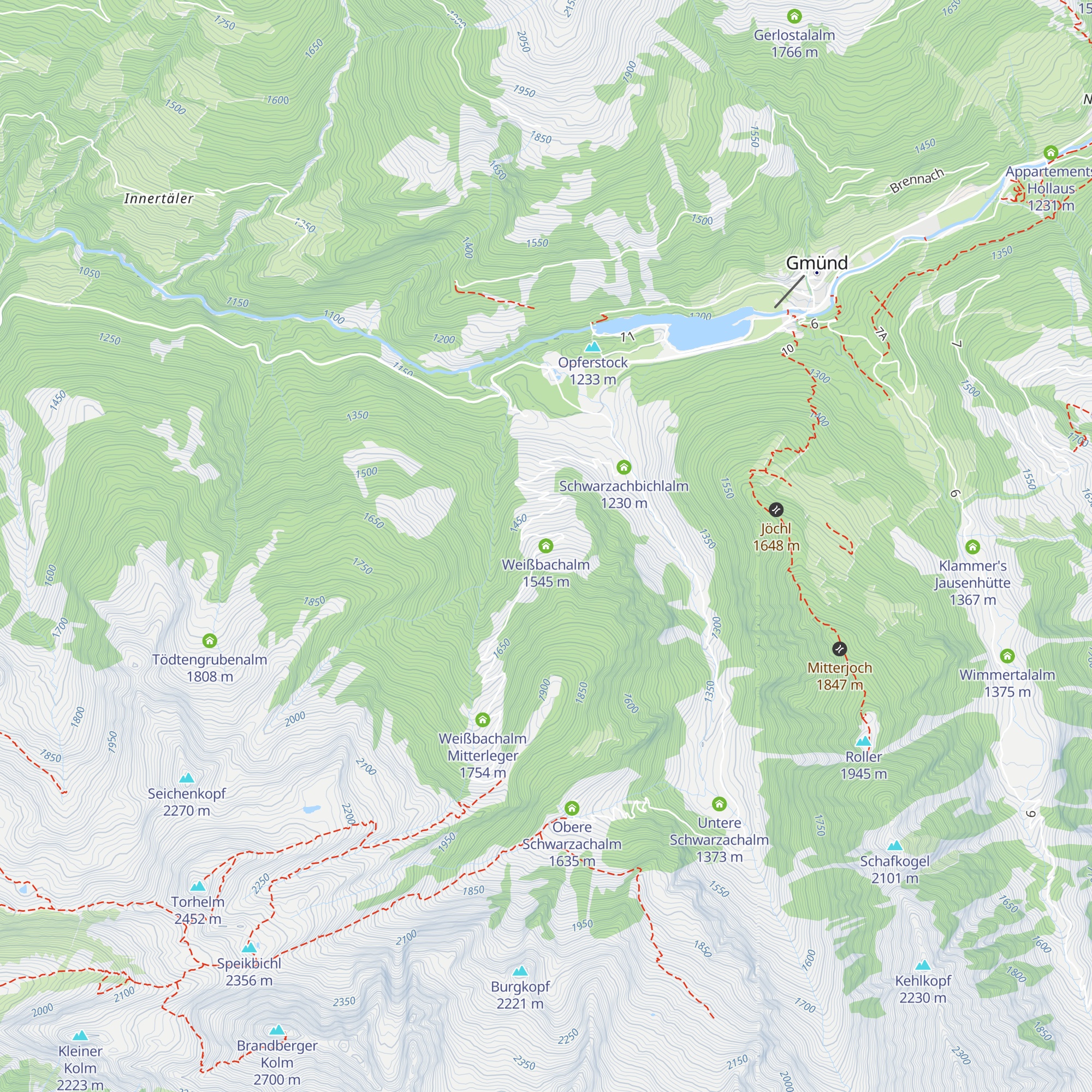 Weißbachalm map