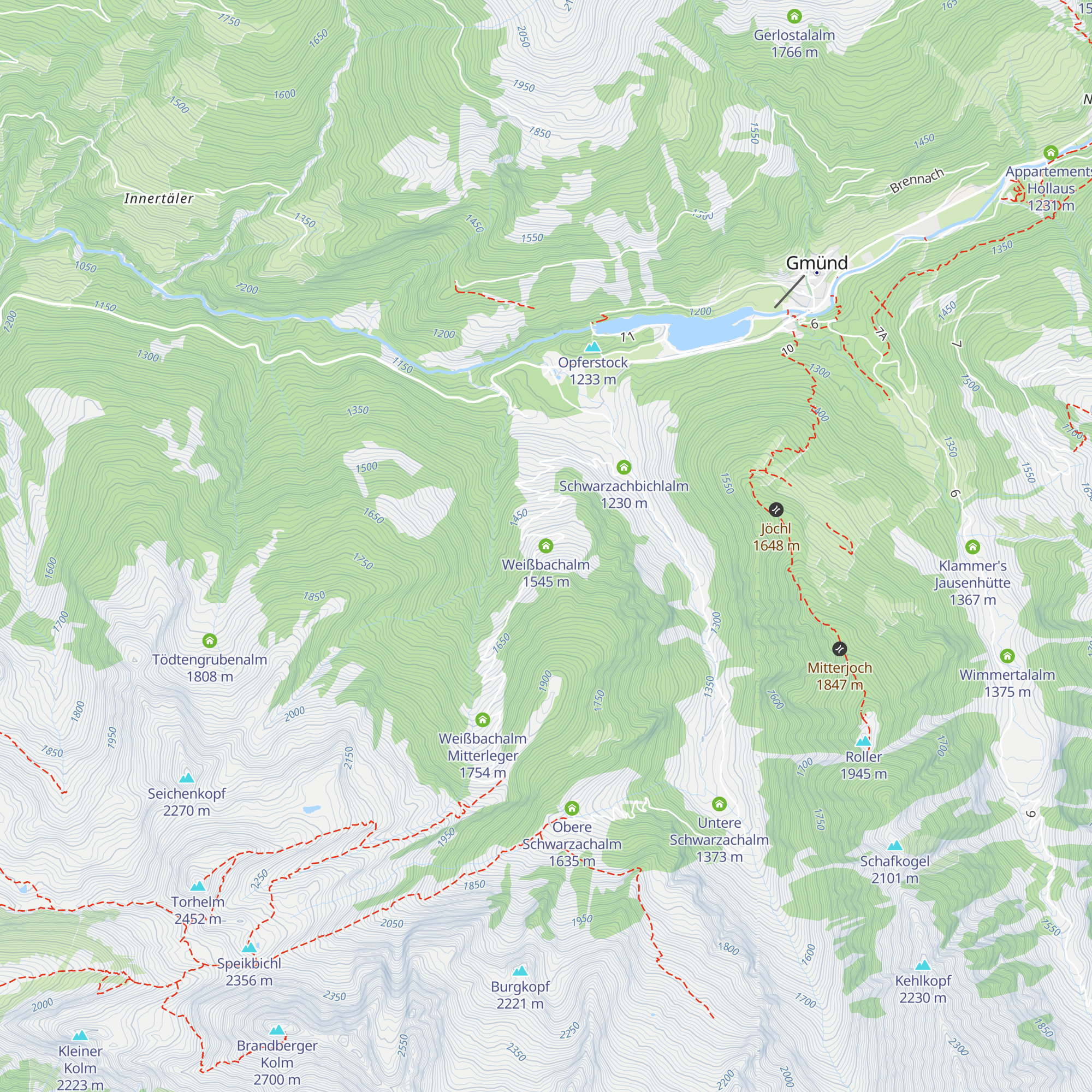 Weißbachalm map
