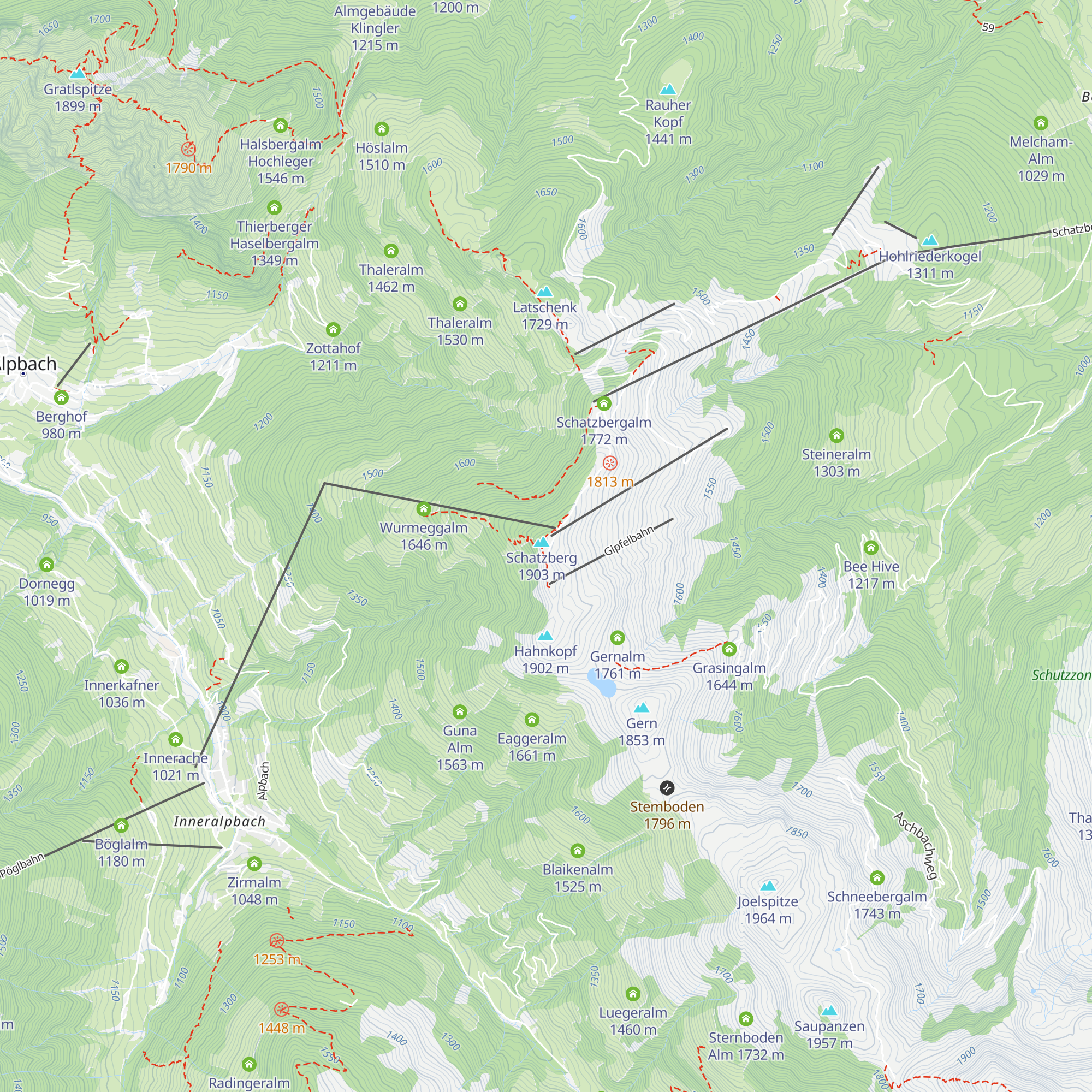Schatzberg Hütte map