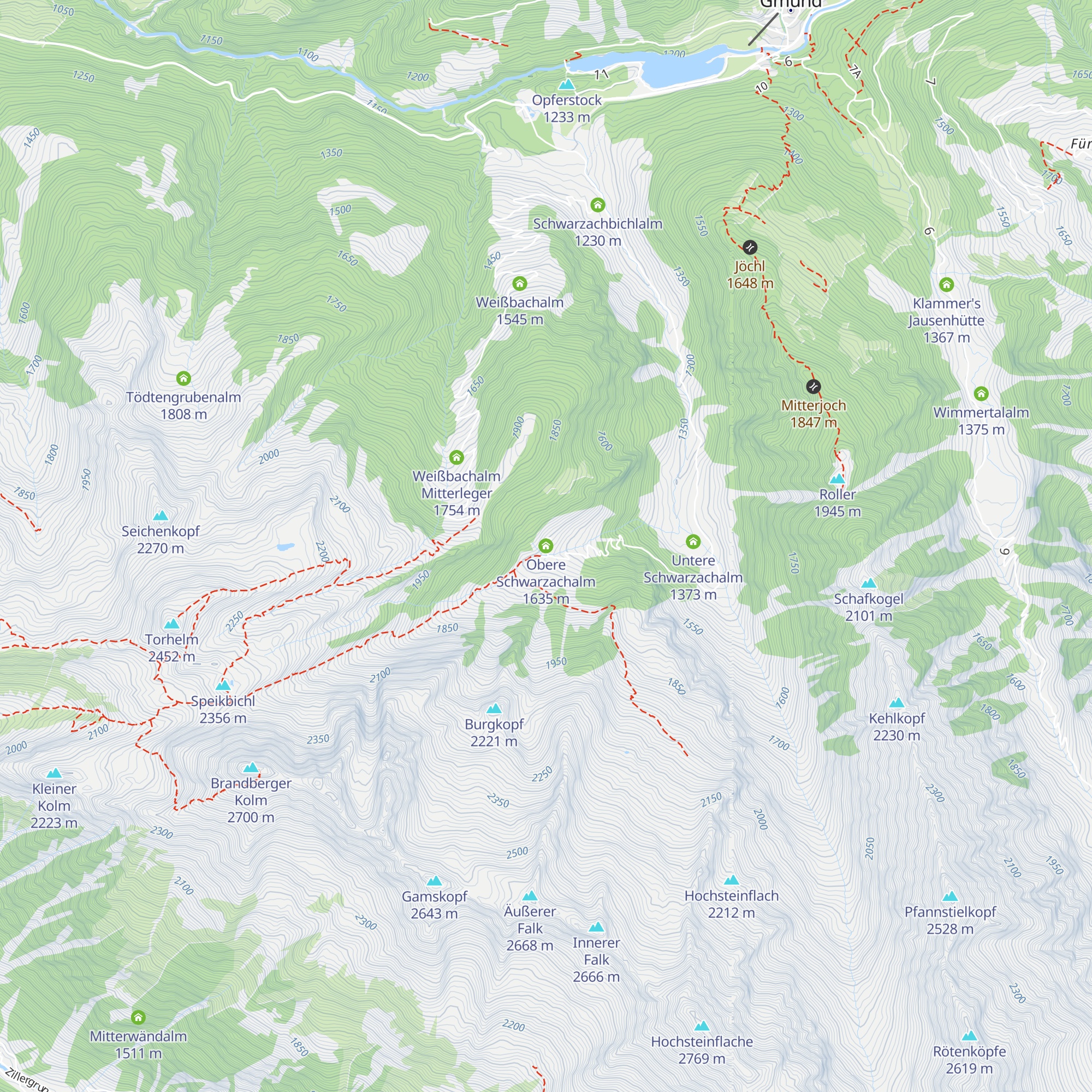 Obere Schwarzachalm map