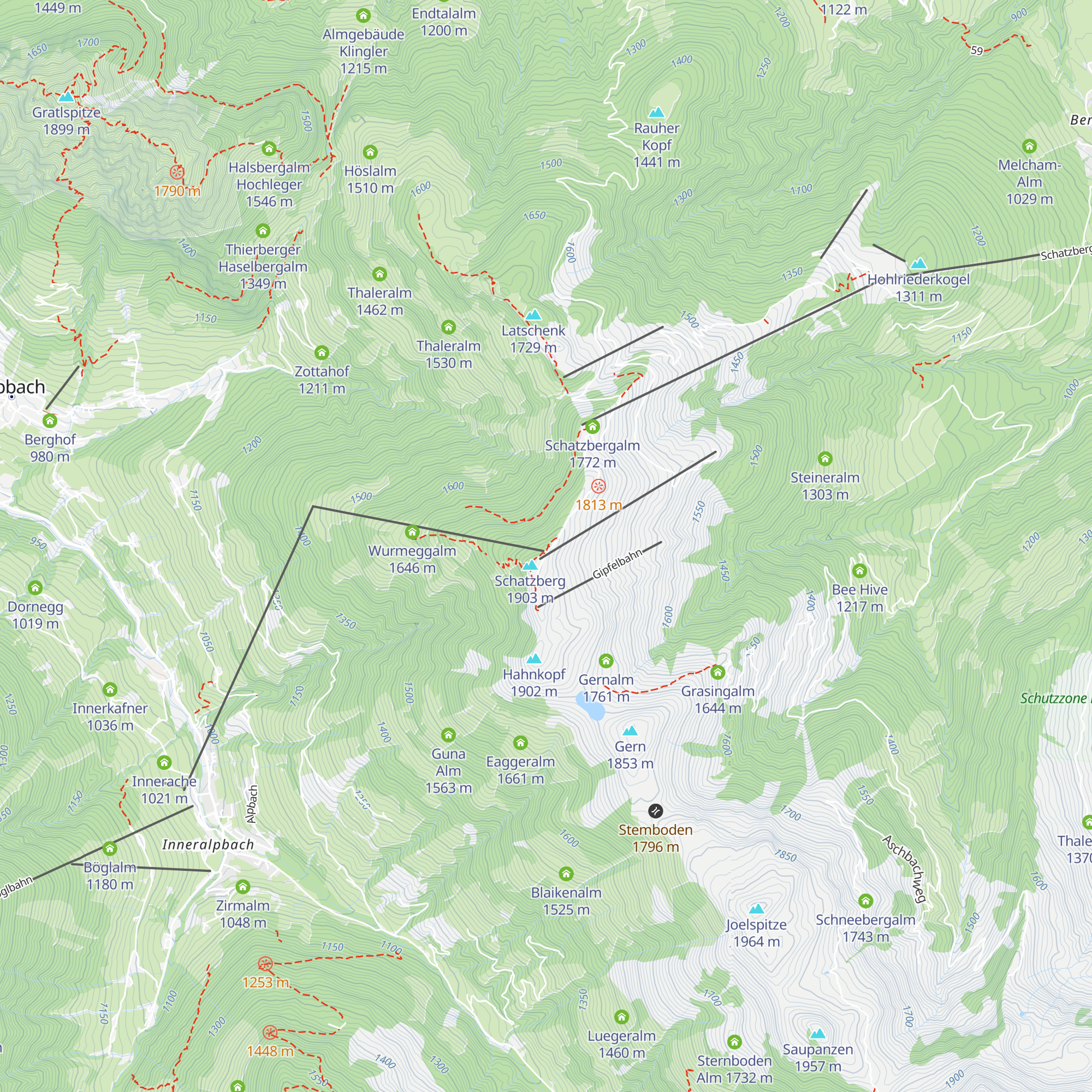 Wurmegg Hochleger map