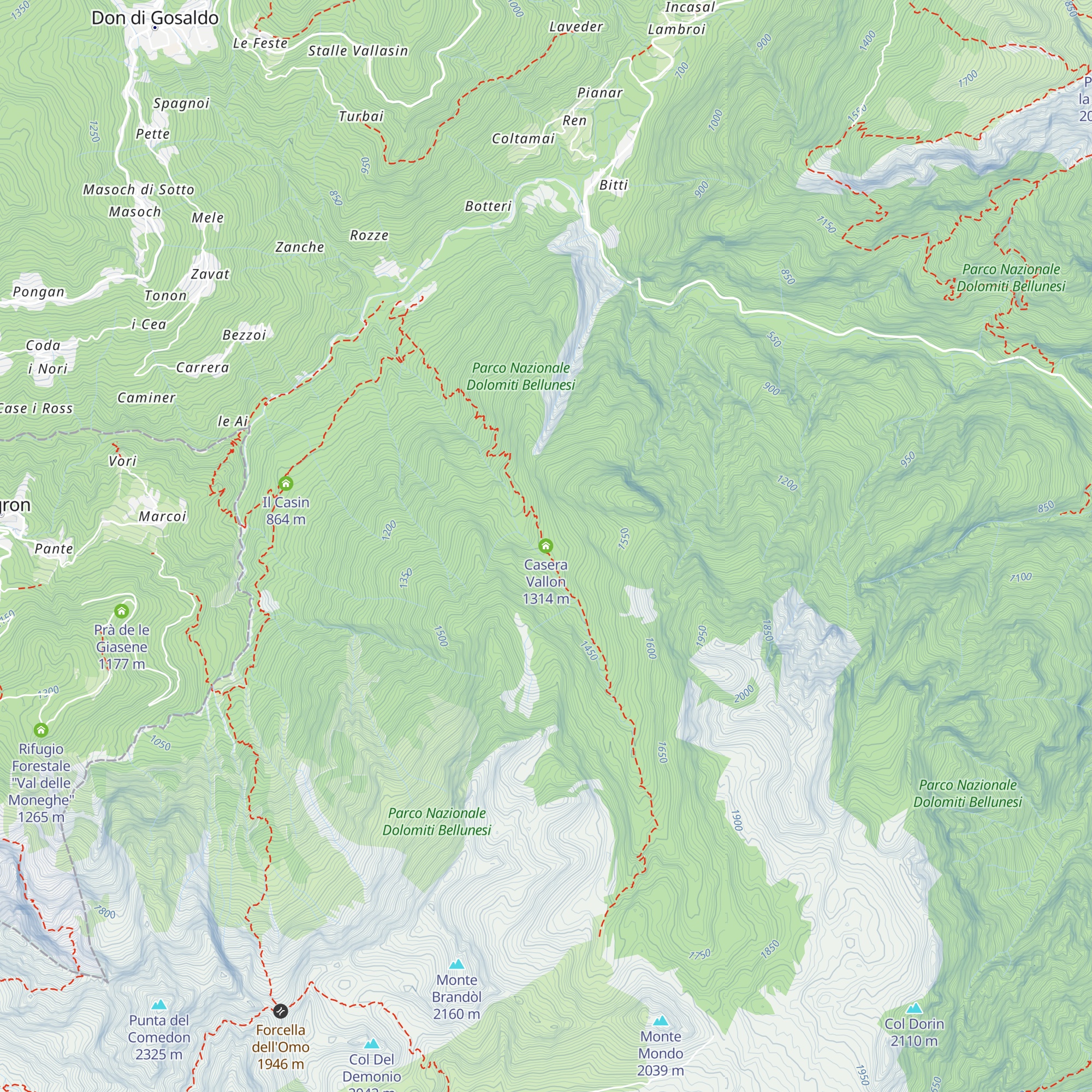Casera Vallon map