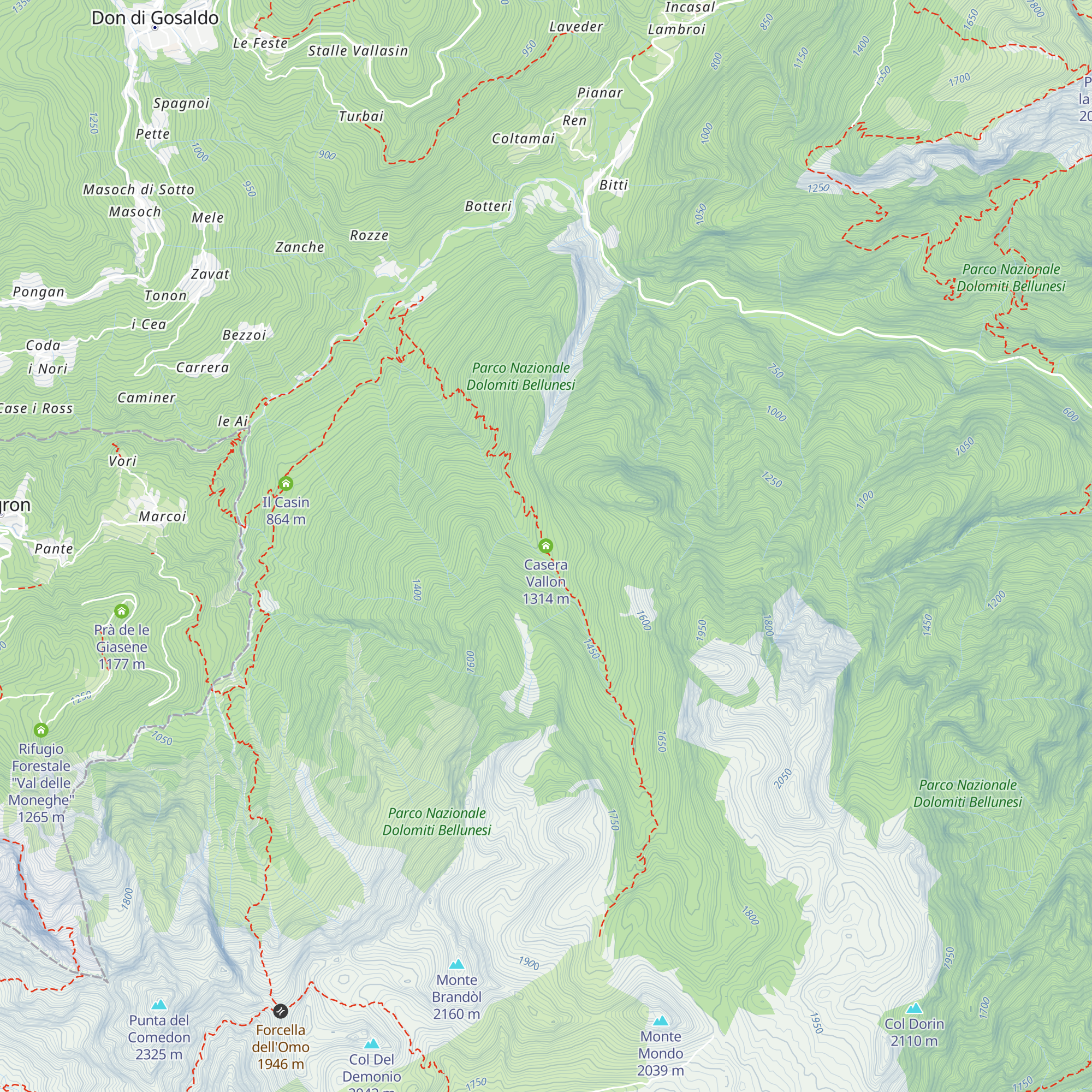 Casera Vallon map
