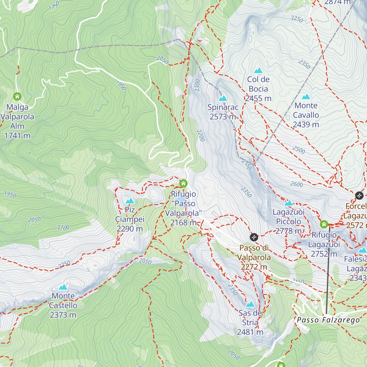 Rifugio "Passo Valparola" map