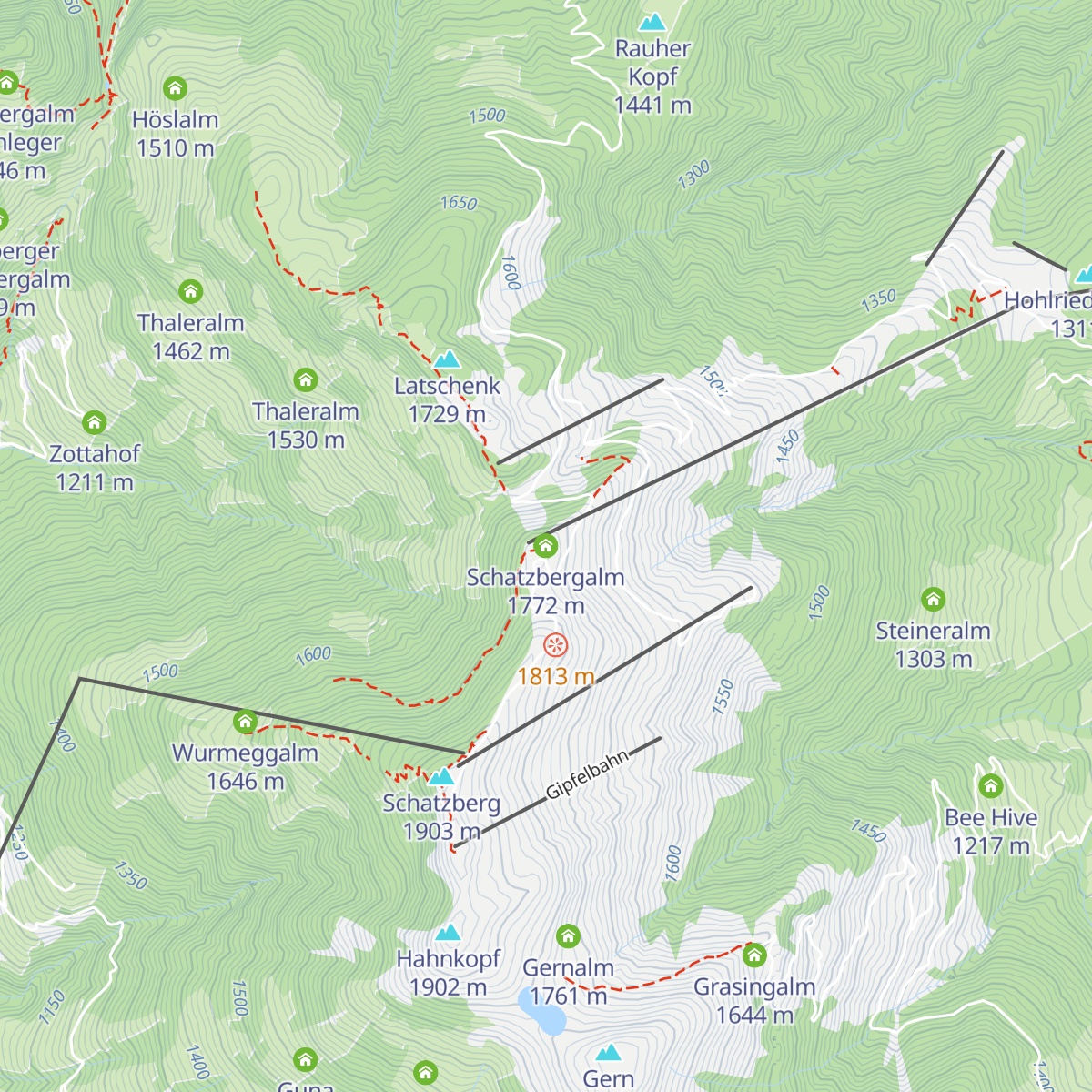 Schatzbergalm map