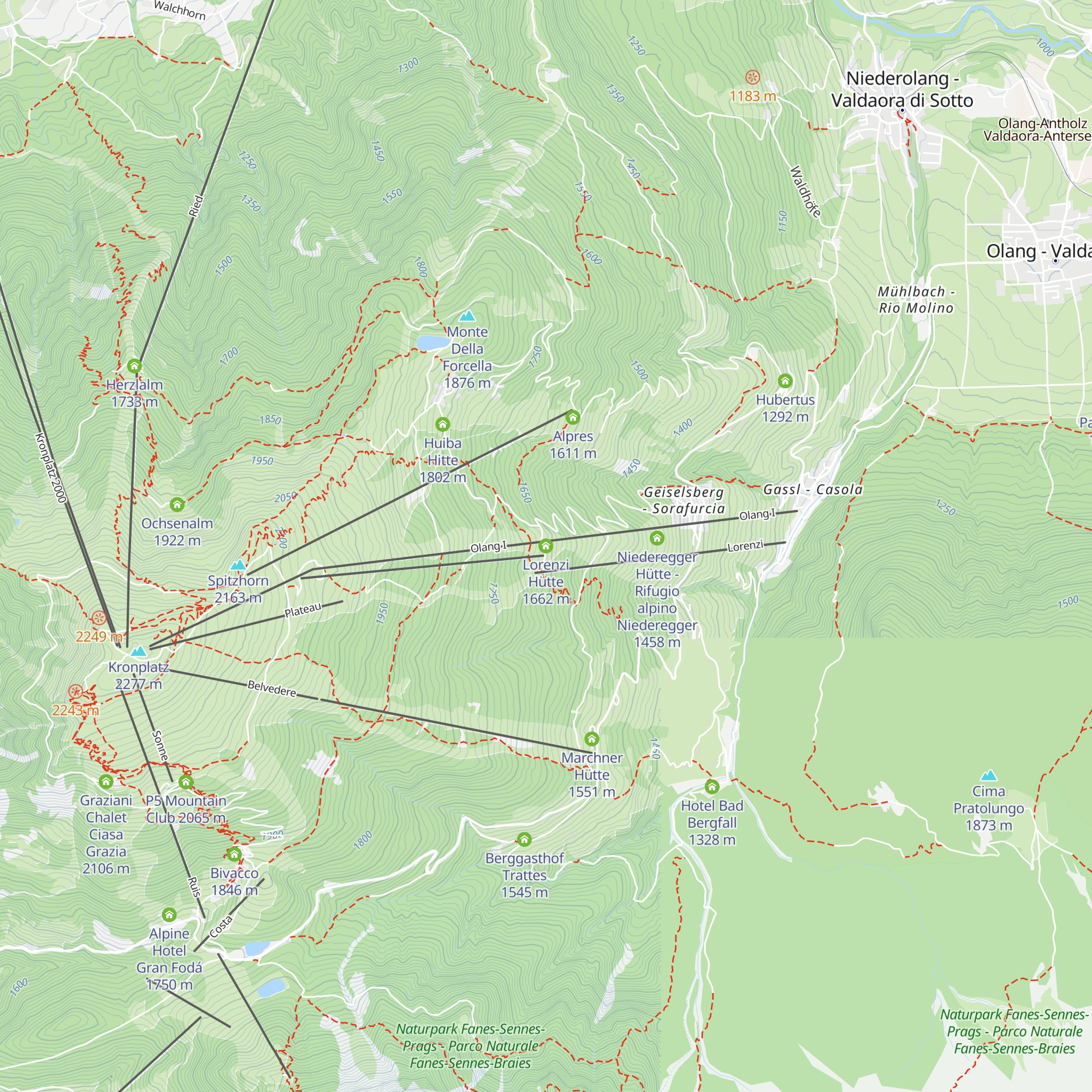 Lorenzi Hütte map