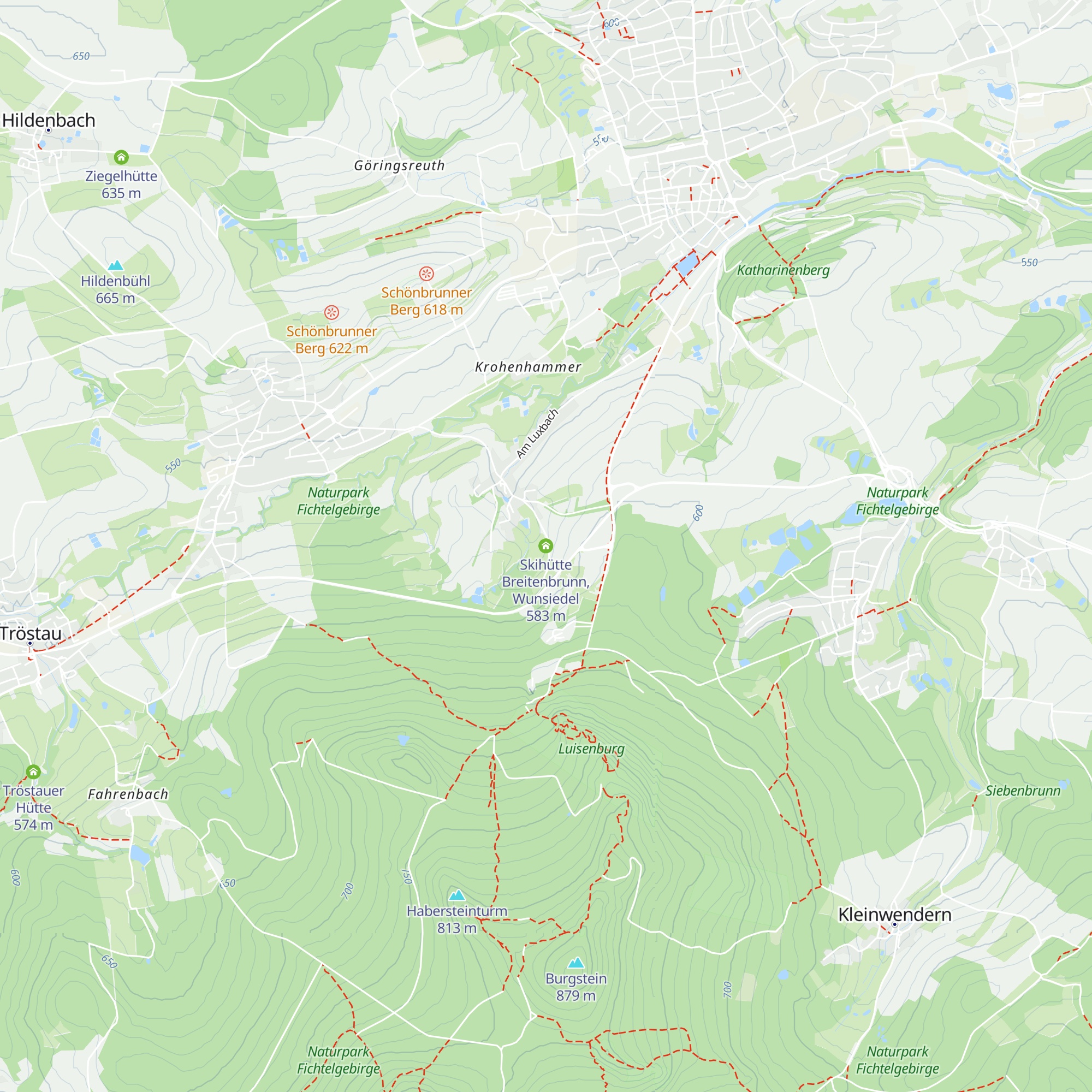 Skihütte Breitenbrunn, Wunsiedel map