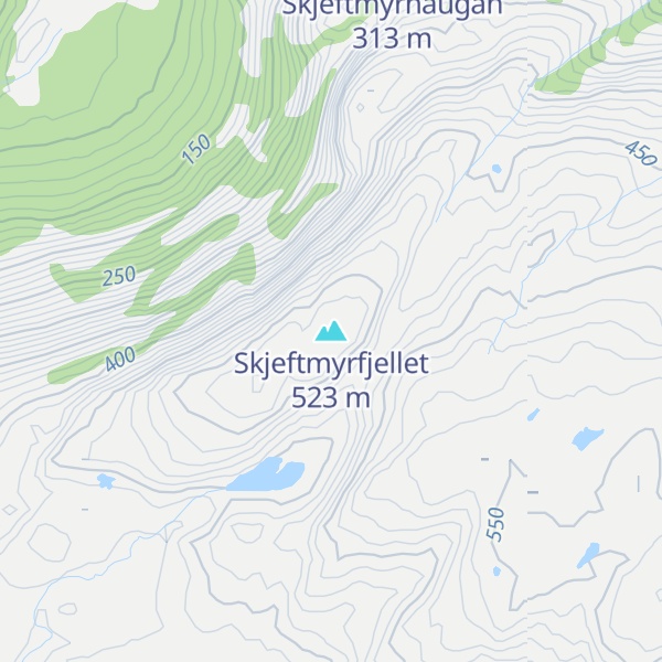 Map of Skjeftmyrfjellet