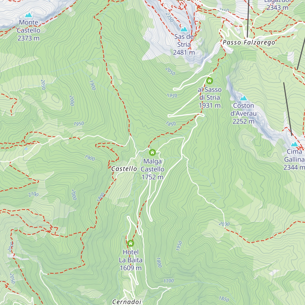 Malga Castello map