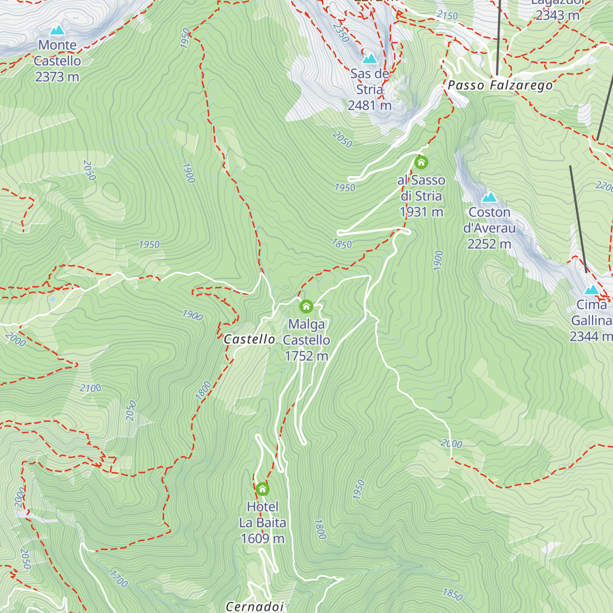 Malga Castello map