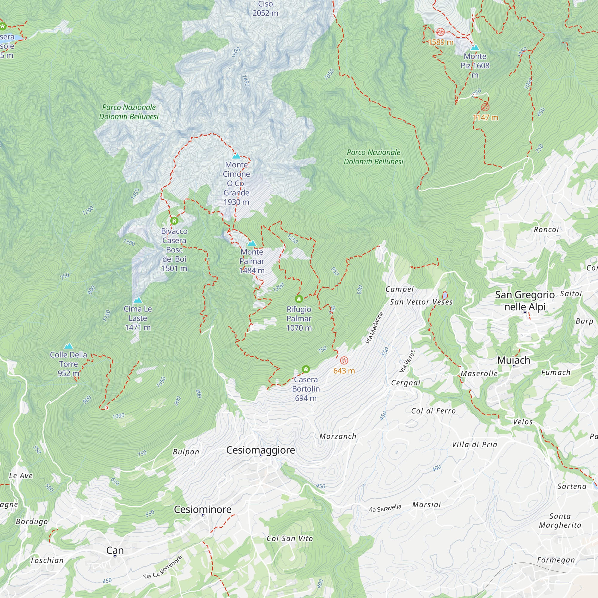Rifugio Palmar map