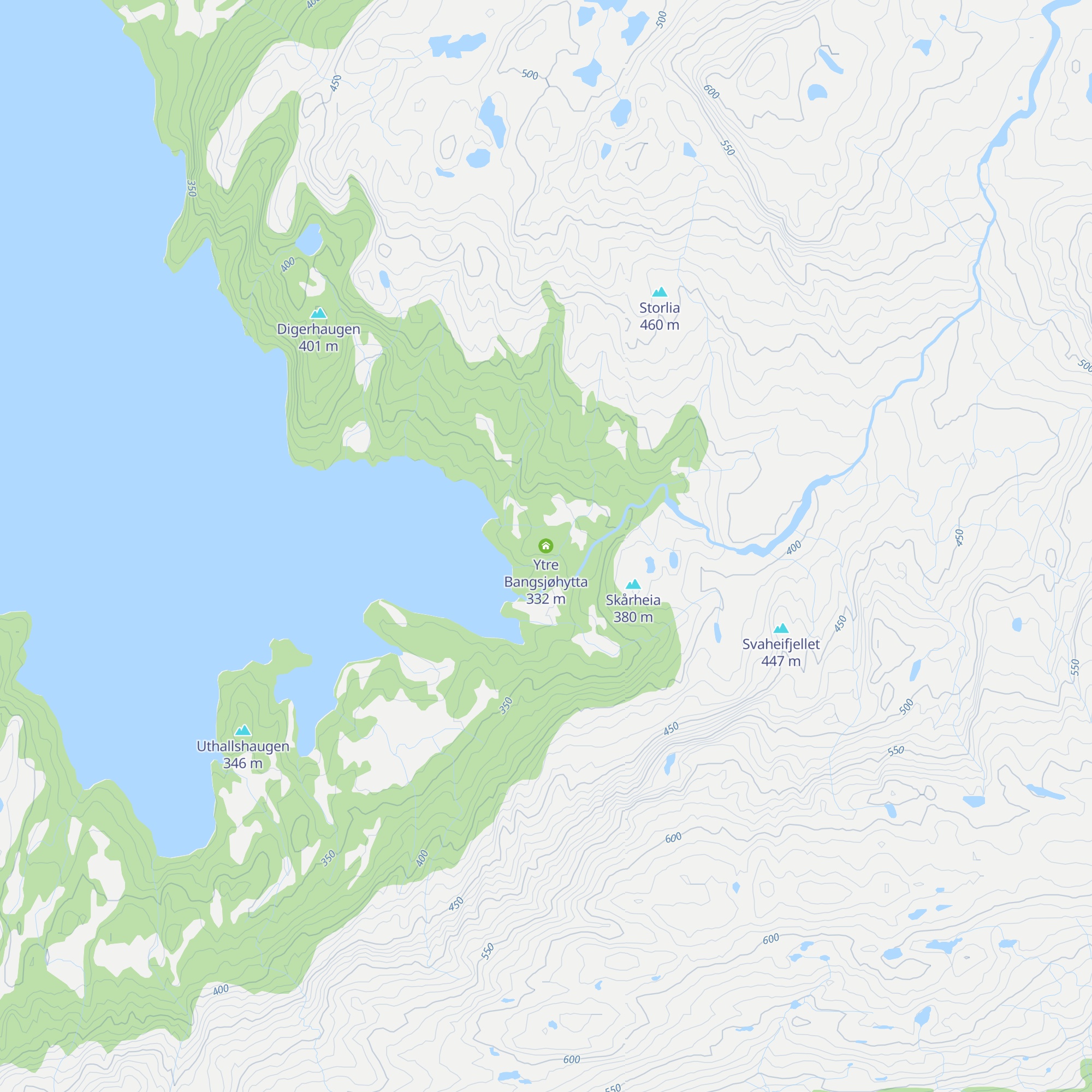 Ytre Bangsjøhytta map
