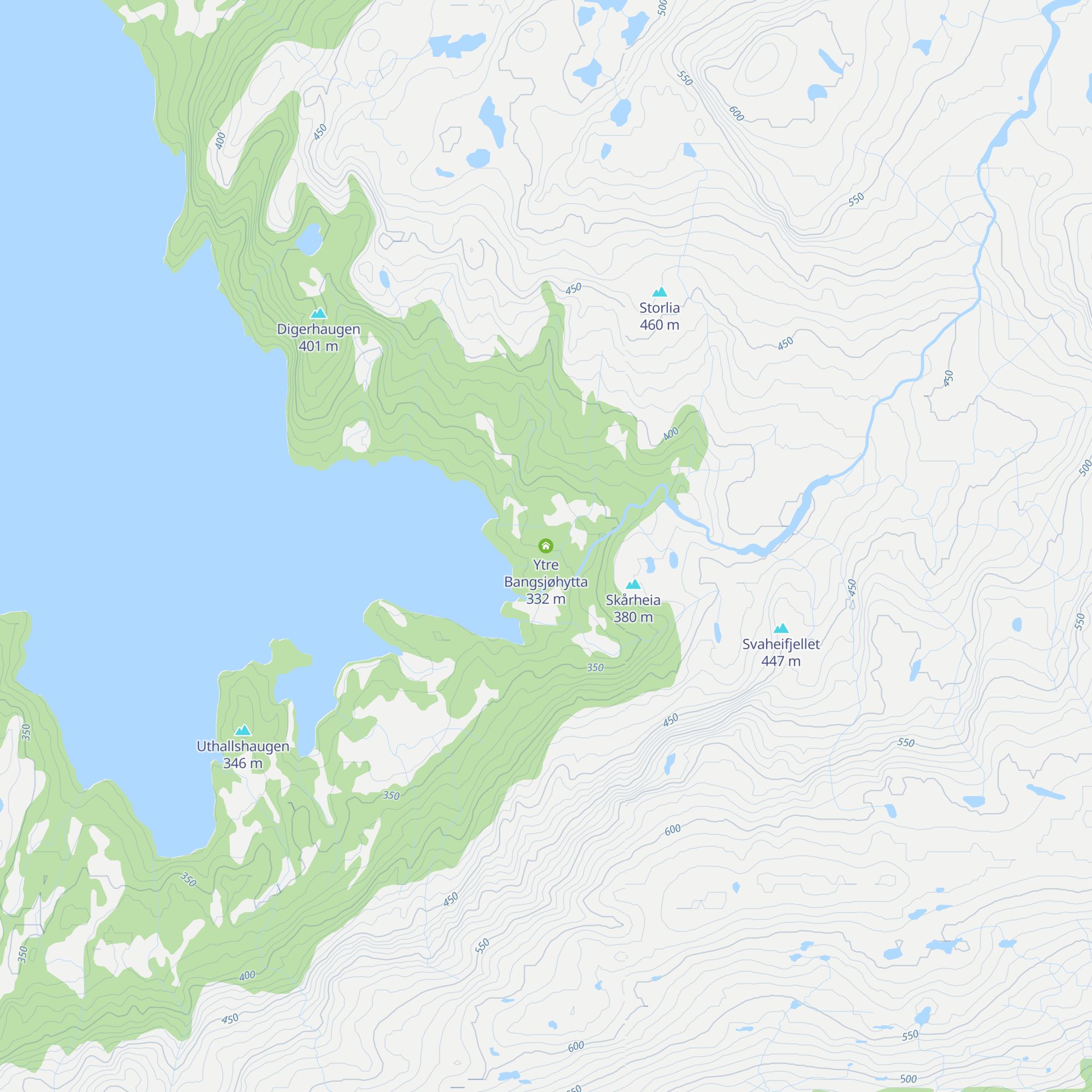 Ytre Bangsjøhytta map