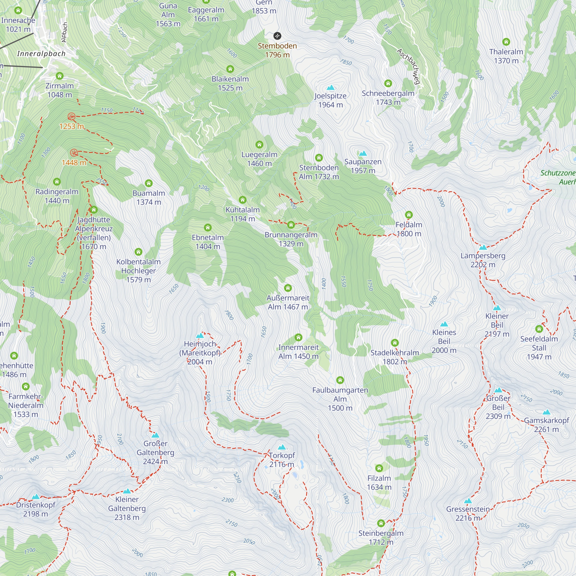 Außermareit Alm map