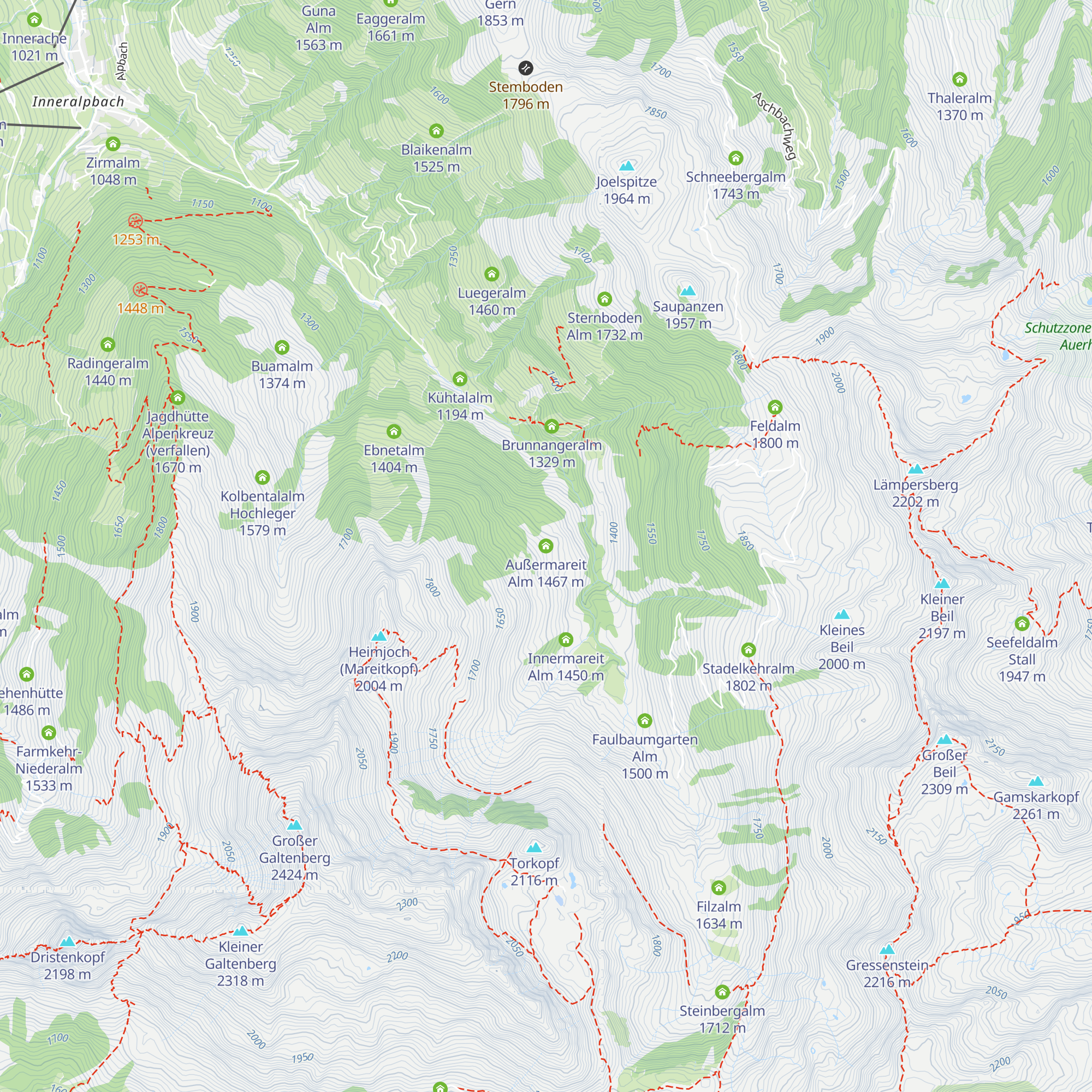 Außermareit Alm map