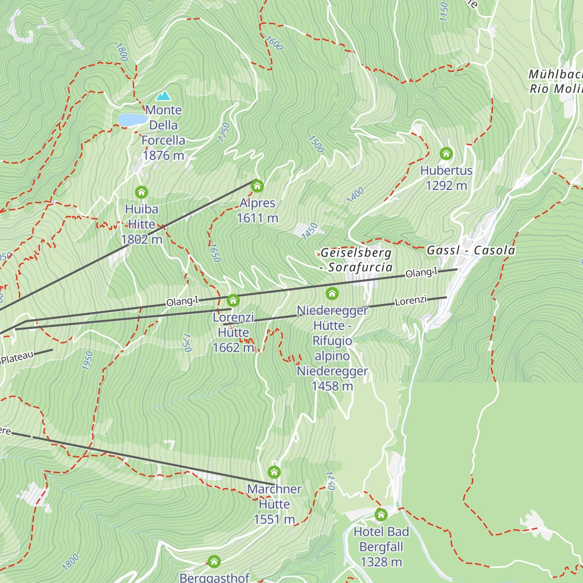 Oberegger Alm - Malga Oberegger map